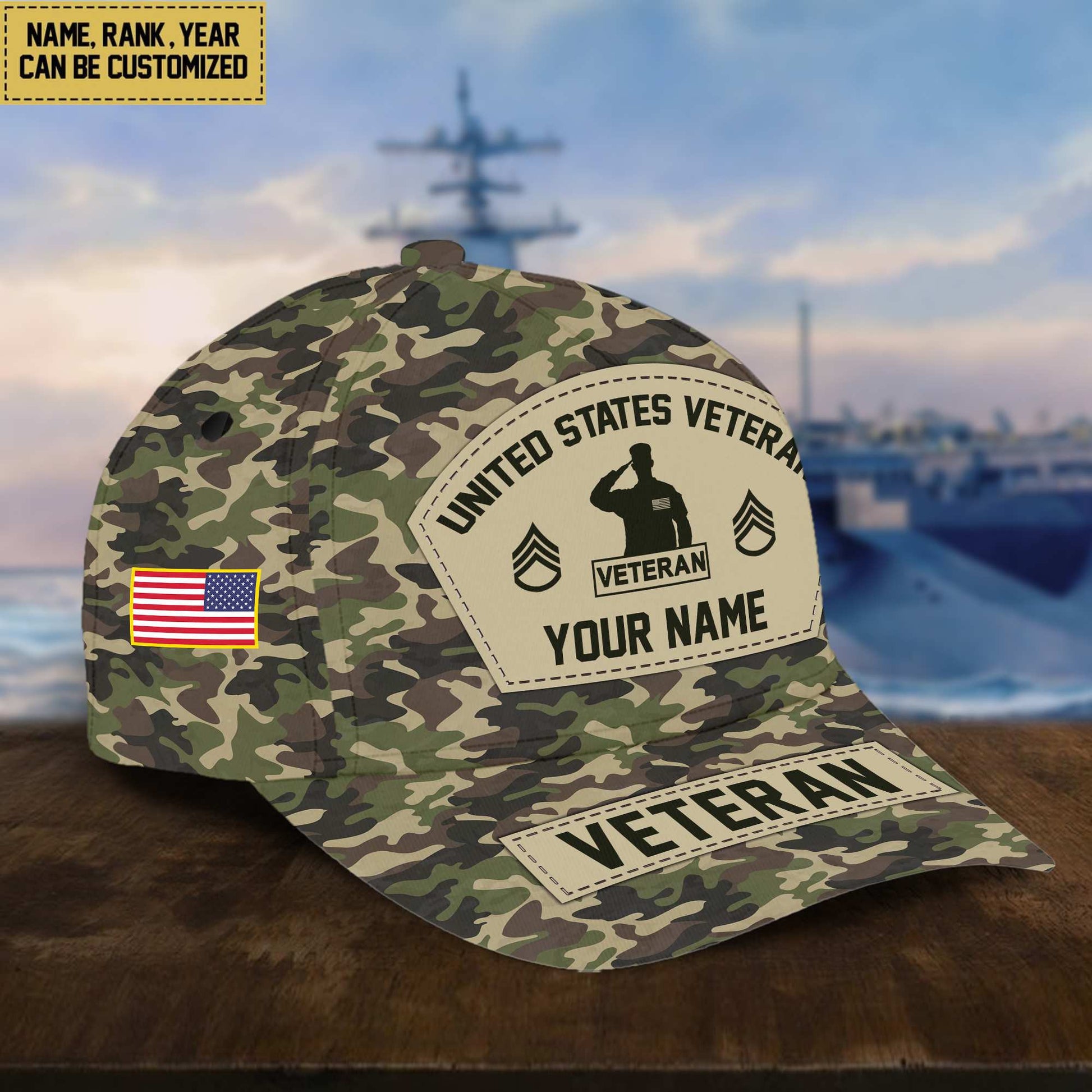 Personalized US Veteran Hat - Custom Military Rank Name And Cap Printing VPVC001307