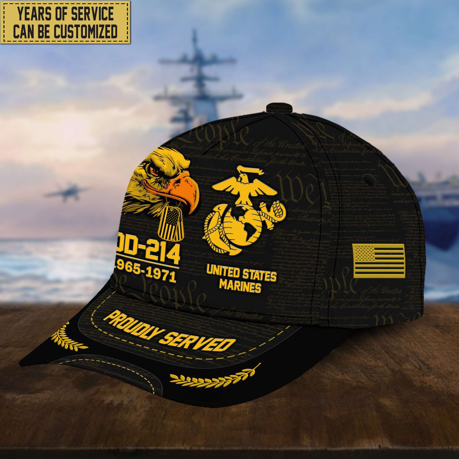 Customized US Marines Veteran Hat – Print Cap Personalized VPVC001903