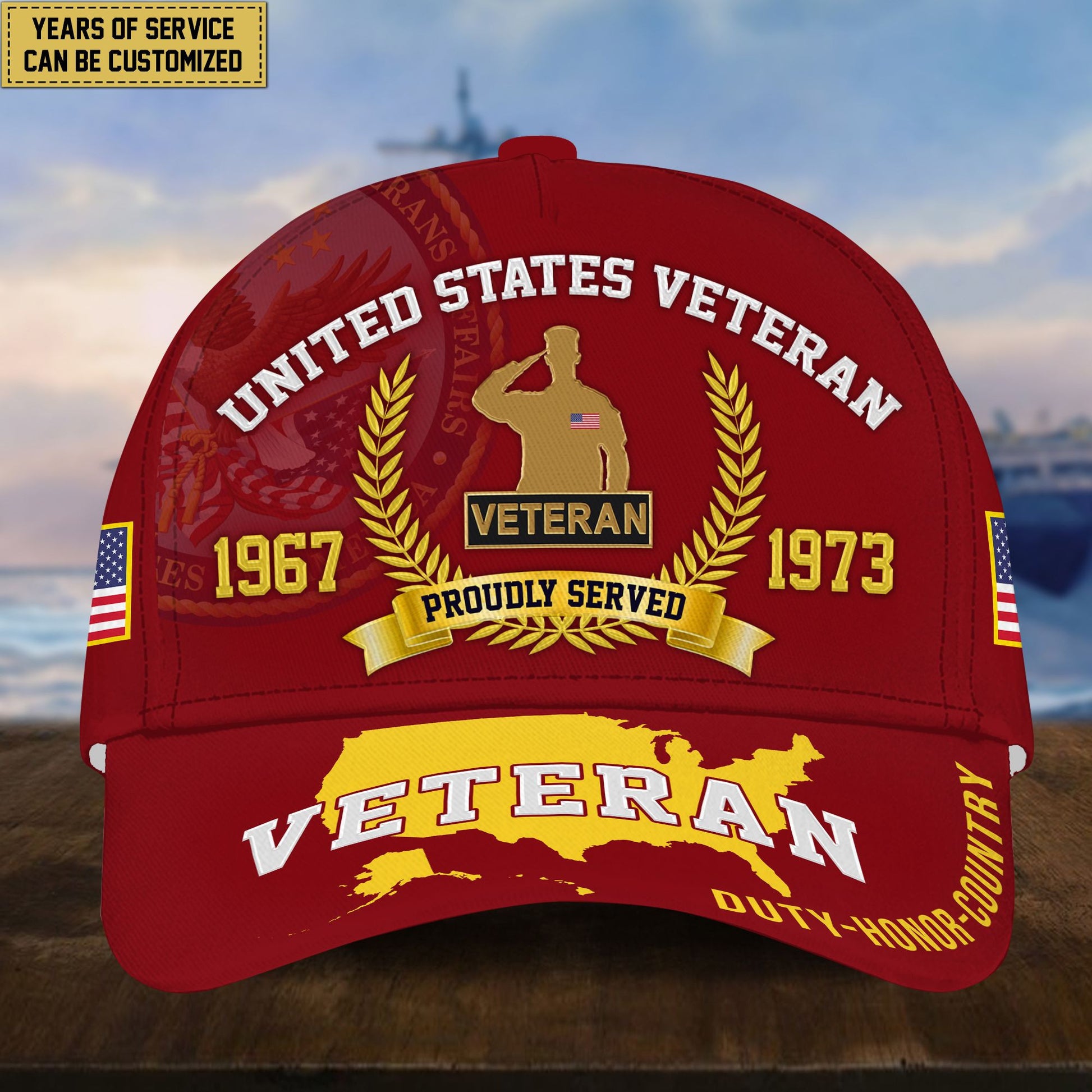 Personalized US Veteran Hat - Custom Years of Service, Gift For US Veteran VPVC001807