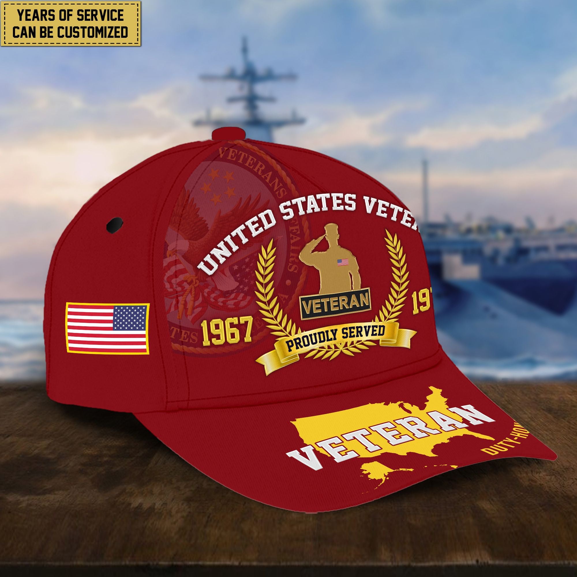 Personalized US Veteran Hat - Custom Years of Service, Gift For US Veteran VPVC001807