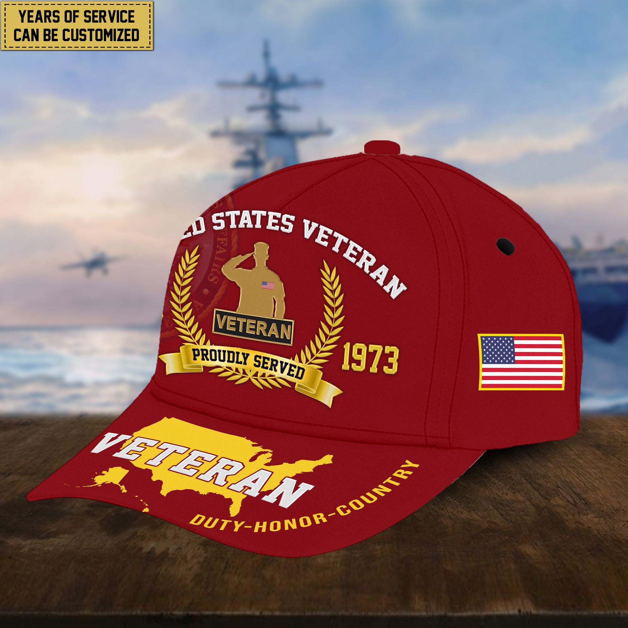 Personalized US Veteran Hat - Custom Years of Service, Gift For US Veteran VPVC001807