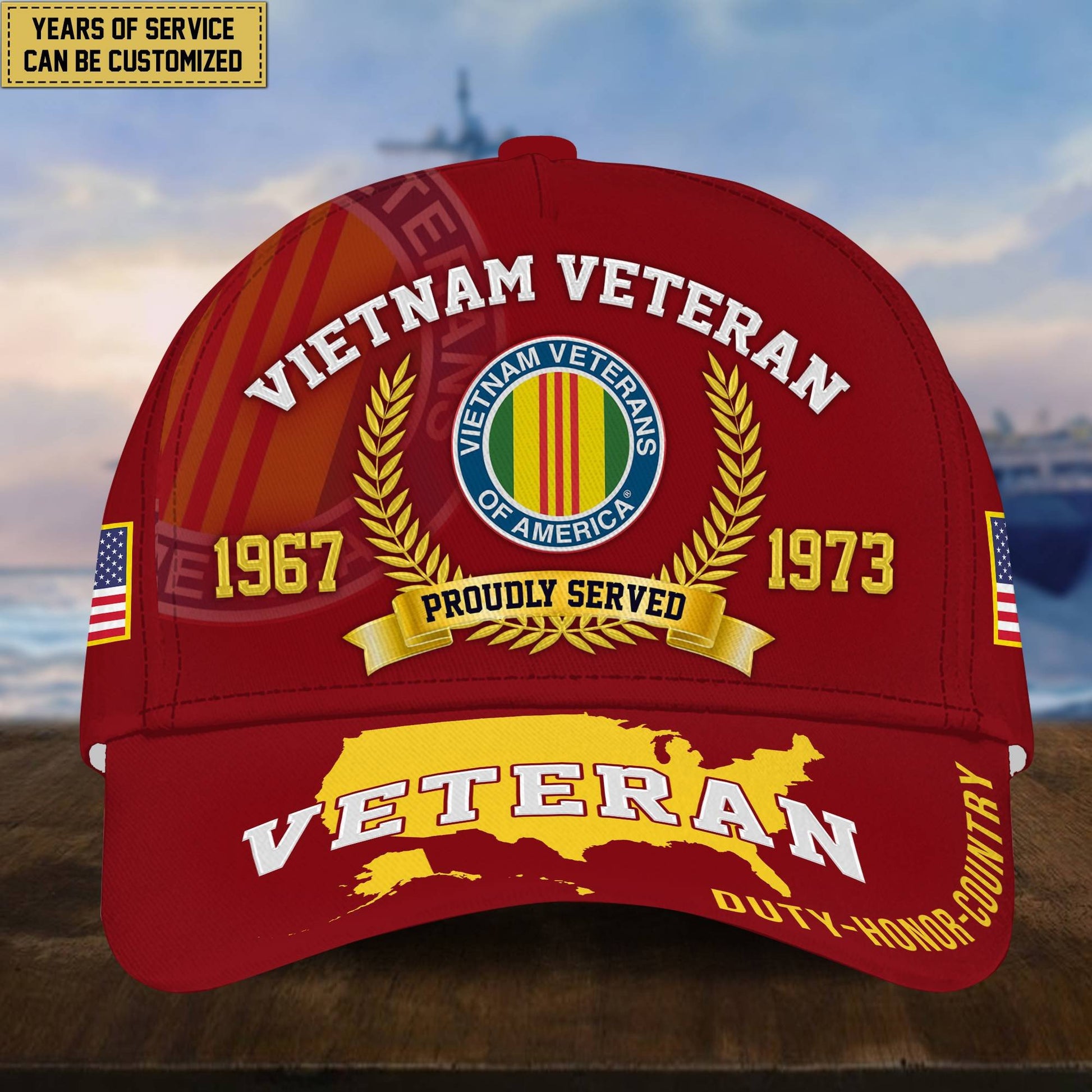 Personalized Vietnam Veteran Hat - Custom Years of Service, Gift For Vietnam Veteran VPVC001806