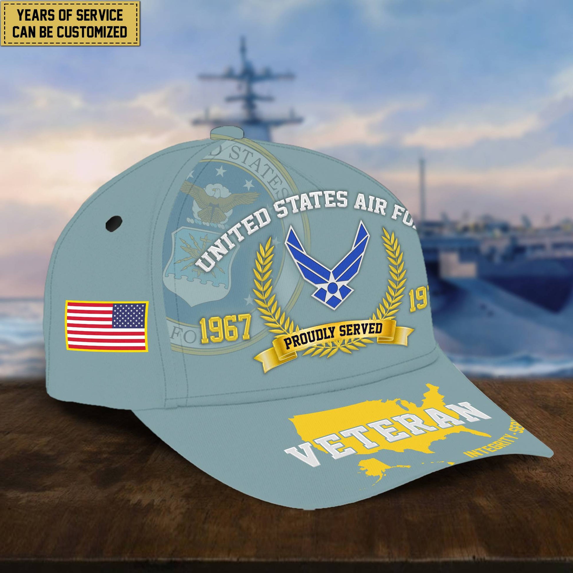 Personalized USAF Veteran Hat - Custom Years of Service, Gift For US Air Force Veteran VPVC001804