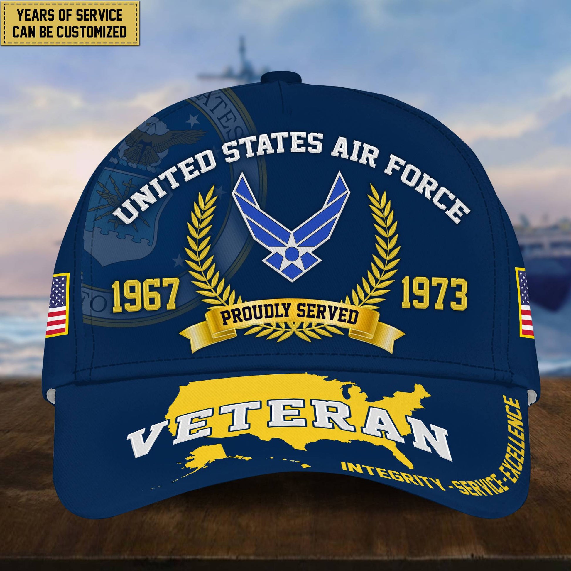 Personalized USAF Veteran Hat - Custom Years of Service, Gift For US Air Force Veteran VPVC001804