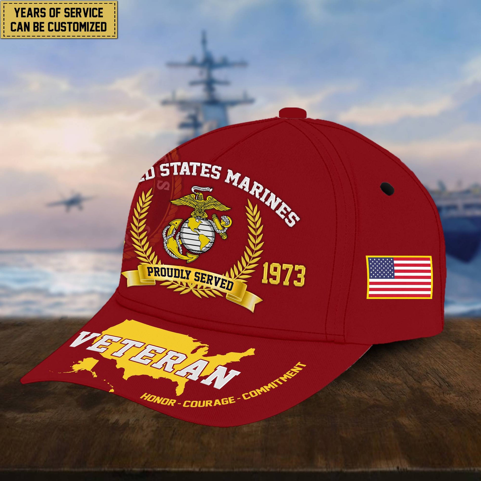 Personalized USMC Veteran Hat - Custom Years of Service, Gift For US Marines Veteran VPVC001803