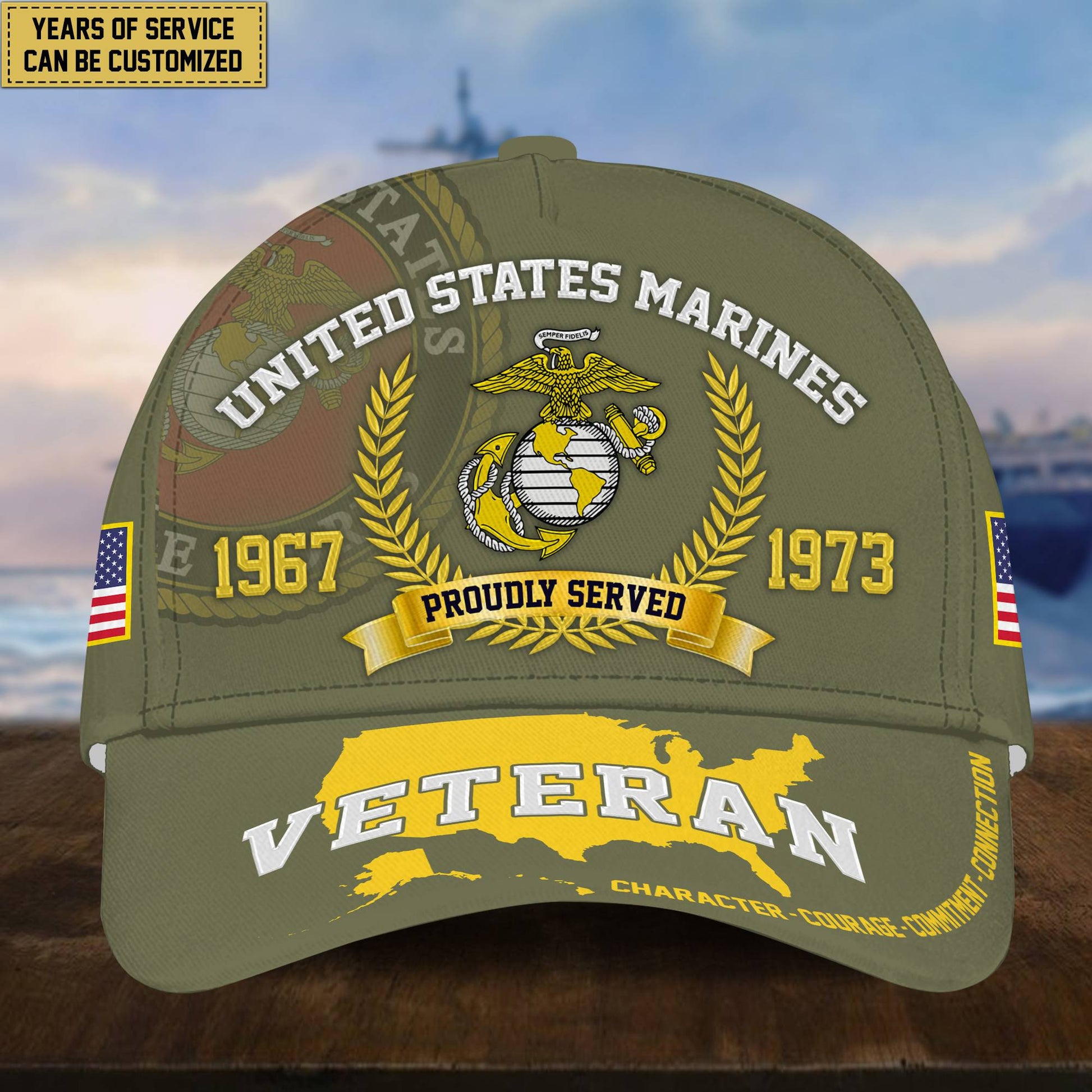 Personalized USMC Veteran Hat - Custom Years of Service, Gift For US Marines Veteran VPVC001803