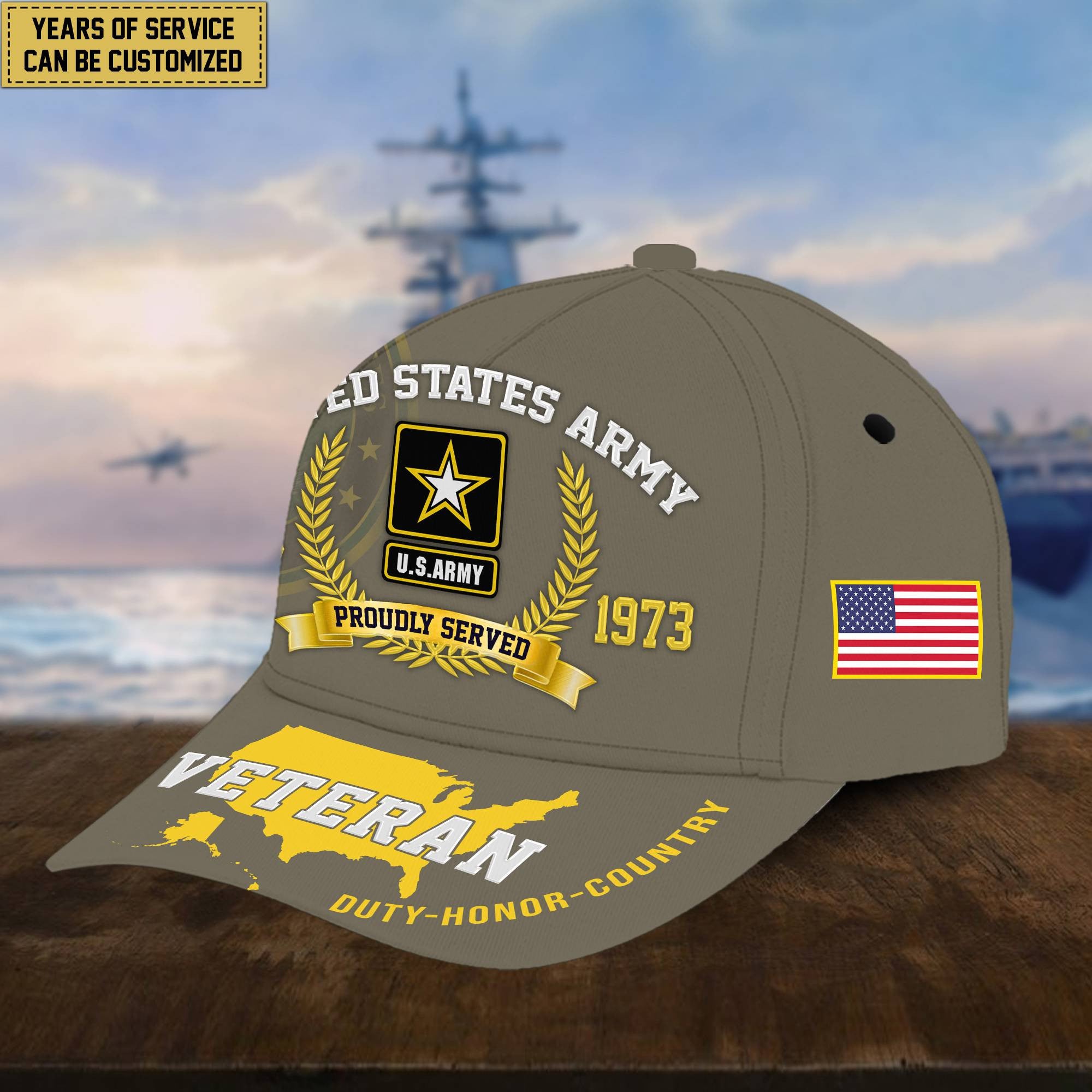 Personalized US Army Veteran Hat - Custom Years of Service, Gift For US Army Veteran VPVC001801