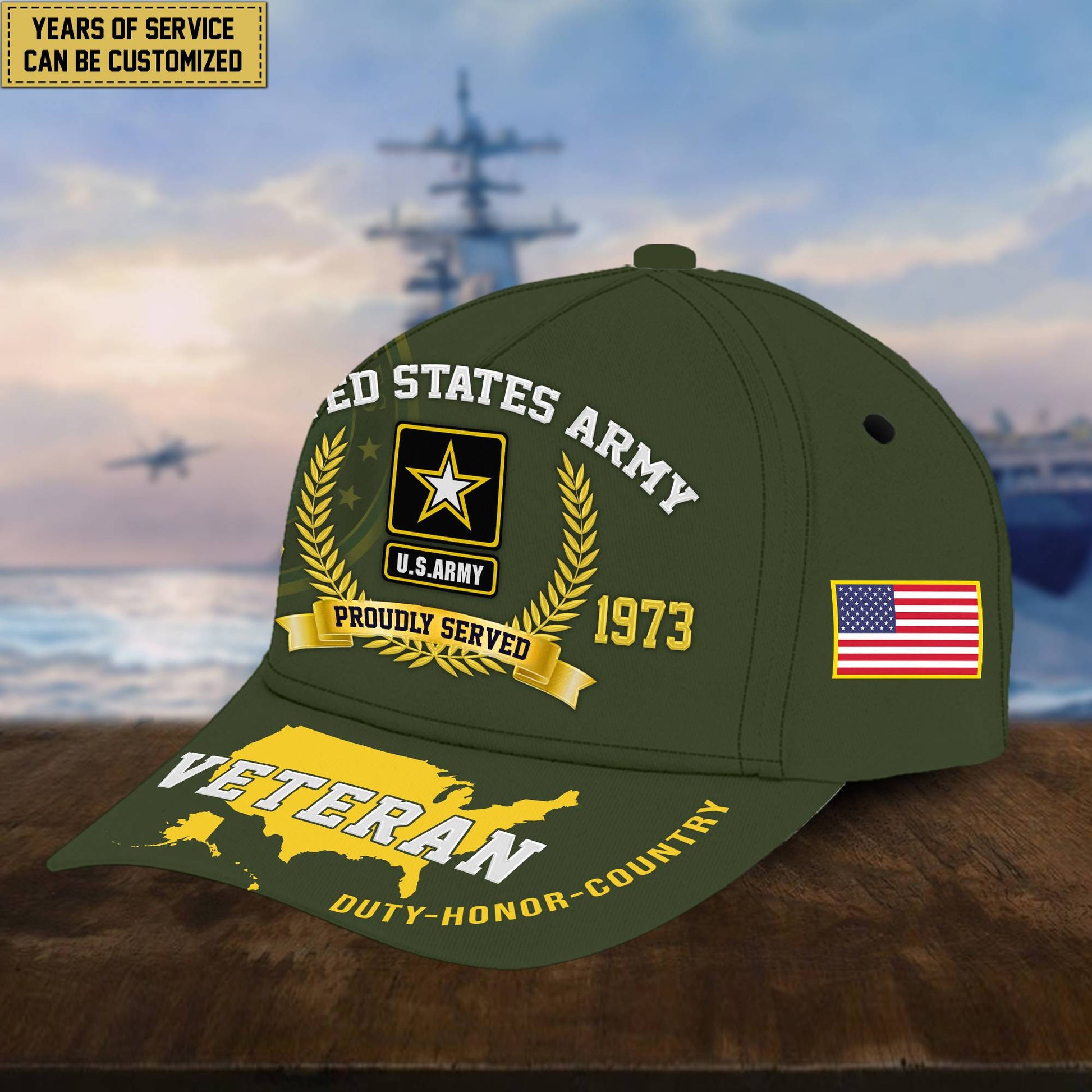 Personalized US Army Veteran Hat - Custom Years of Service, Gift For US Army Veteran VPVC001801