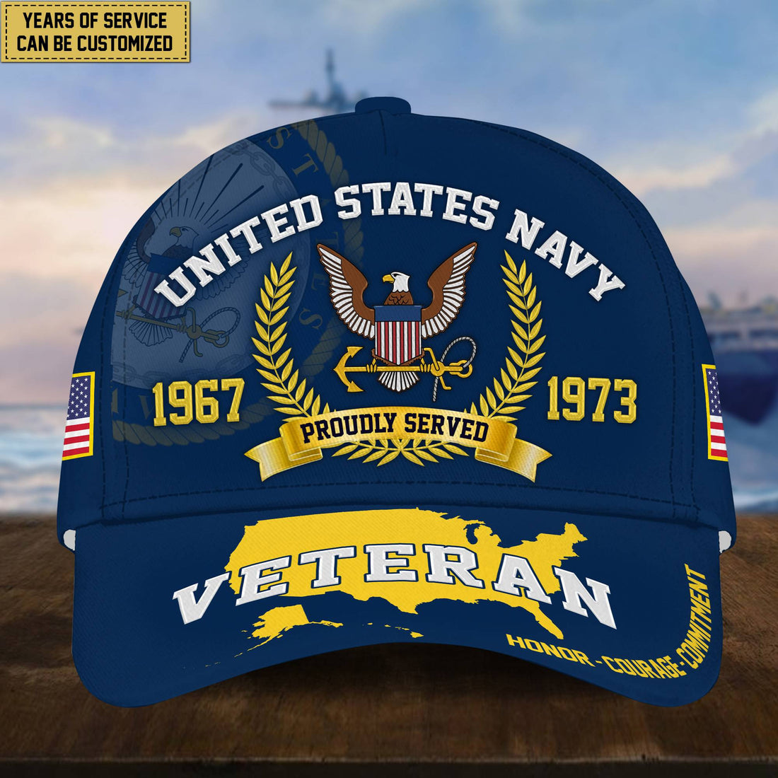 Personalized US Navy Veteran Hat - Custom Years of Service, Gift For US Navy Veteran VPVC001802