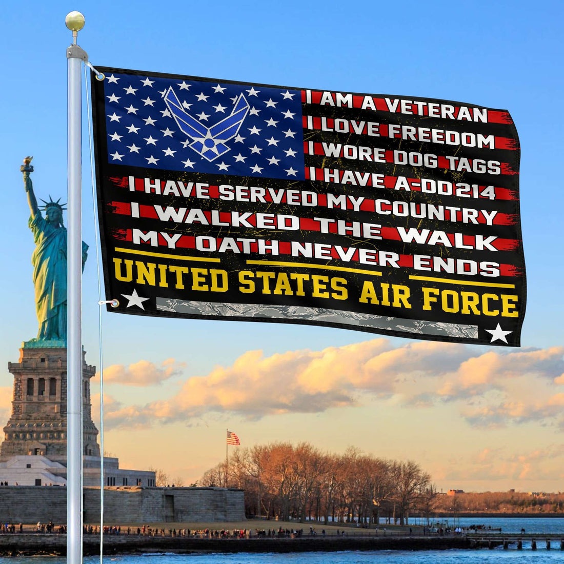 Premium USAF Veteran Grommet Flag Gift For Veterans Day, Father's Day, Memorial Day VPVC100104