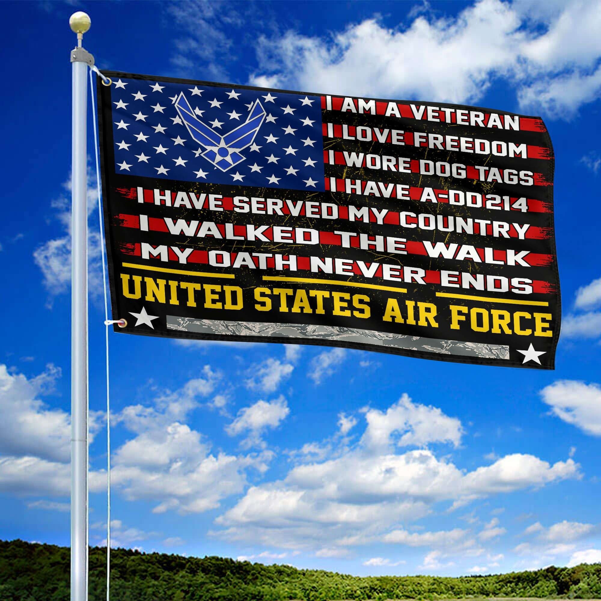 Premium USAF Veteran Grommet Flag Gift For Veterans Day, Father's Day, Memorial Day VPVC100104