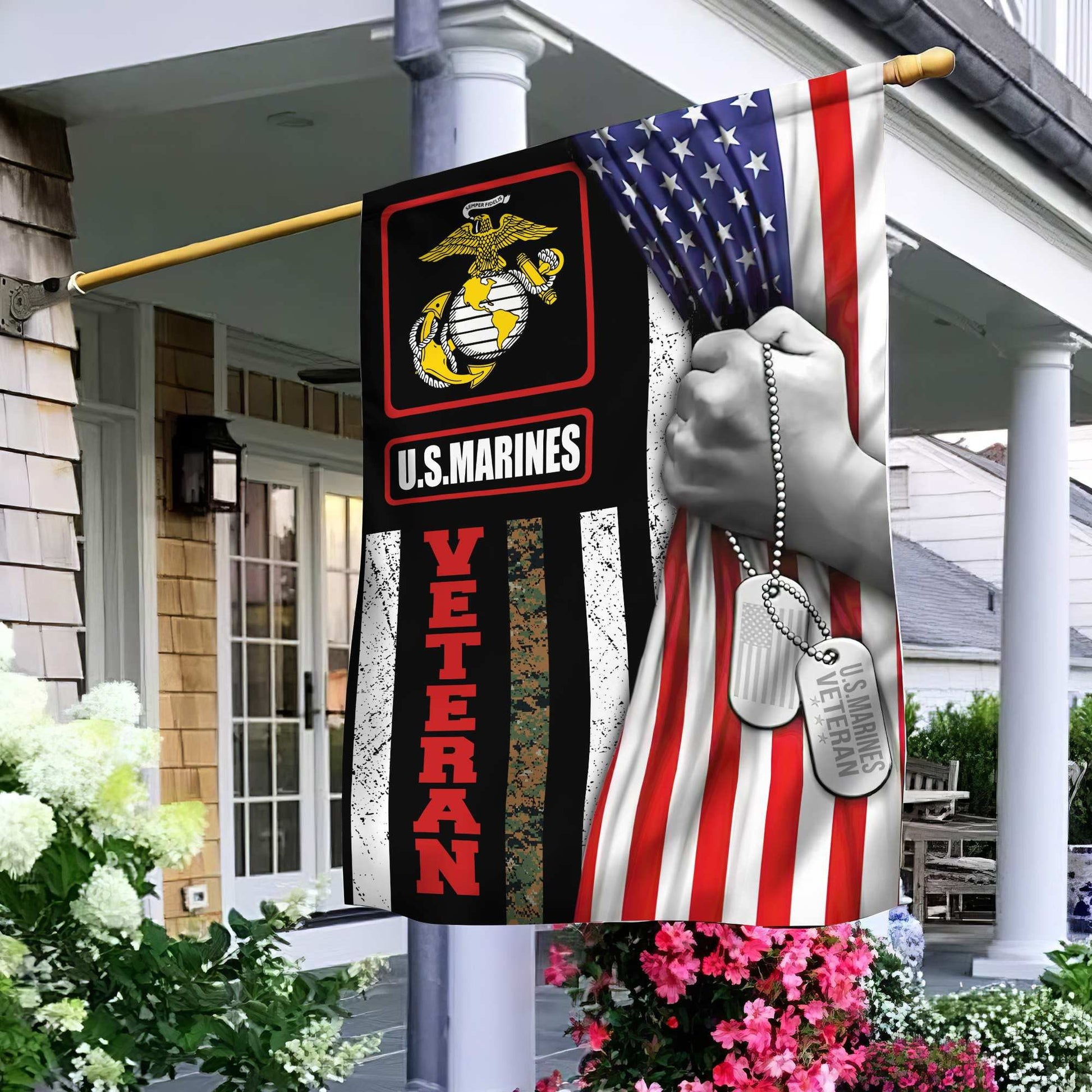 US Marine Veteran Garden Flag – House Flag VPVC100303