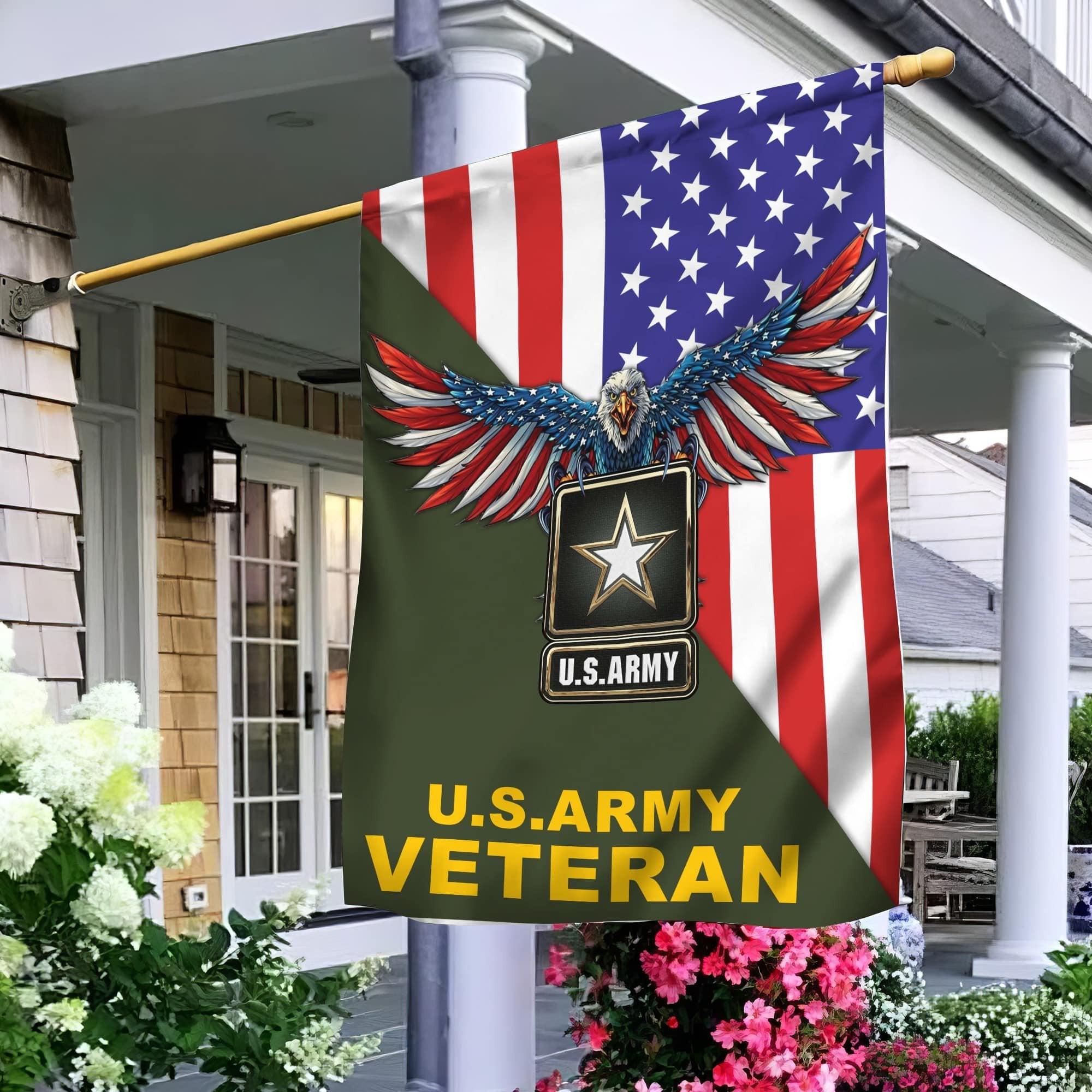 US Army Garden Flag - House Flag, Gift For Army Veteran VPVC100701