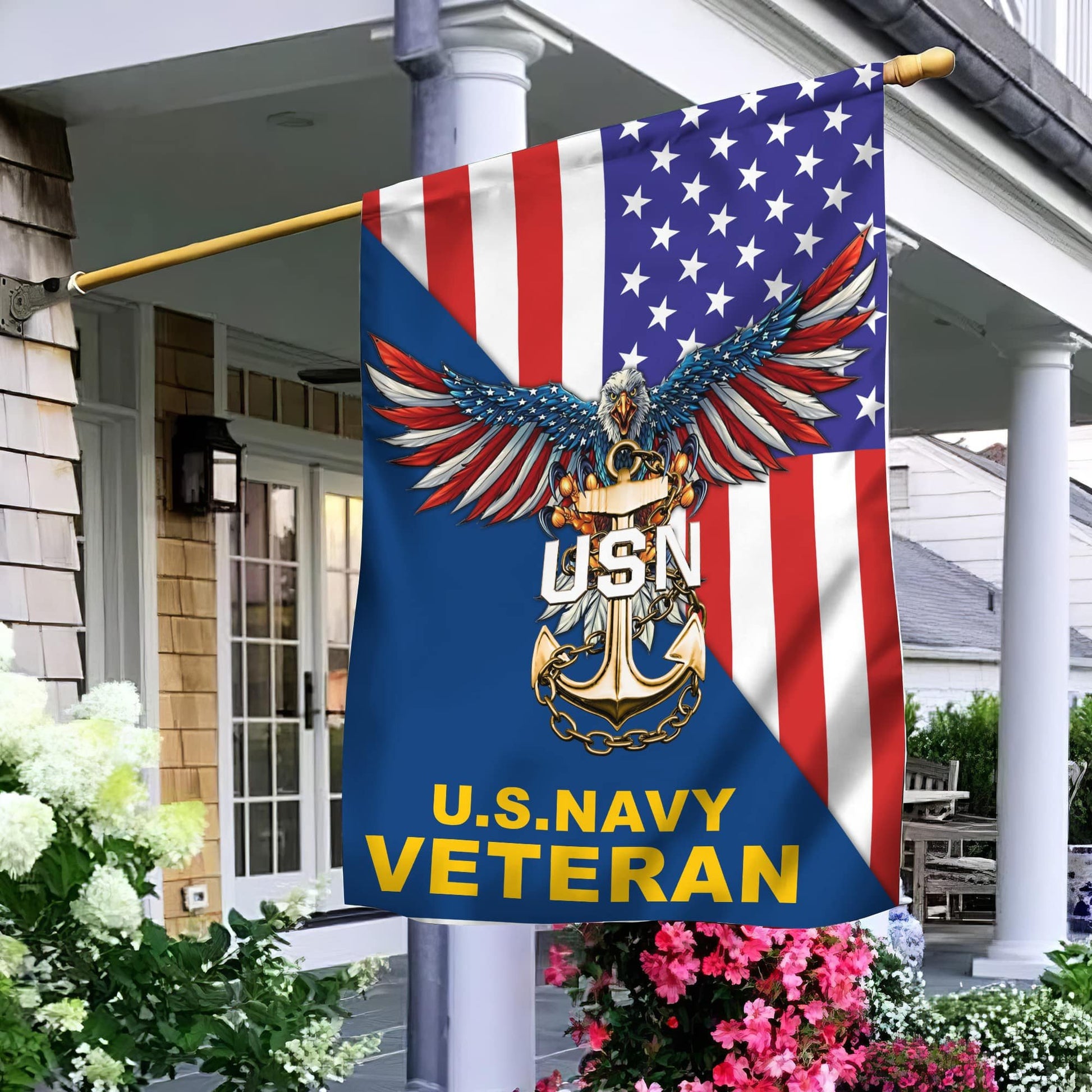 US Navy Garden Flag - House Flag, Gift For Navy Veteran VPVC100702