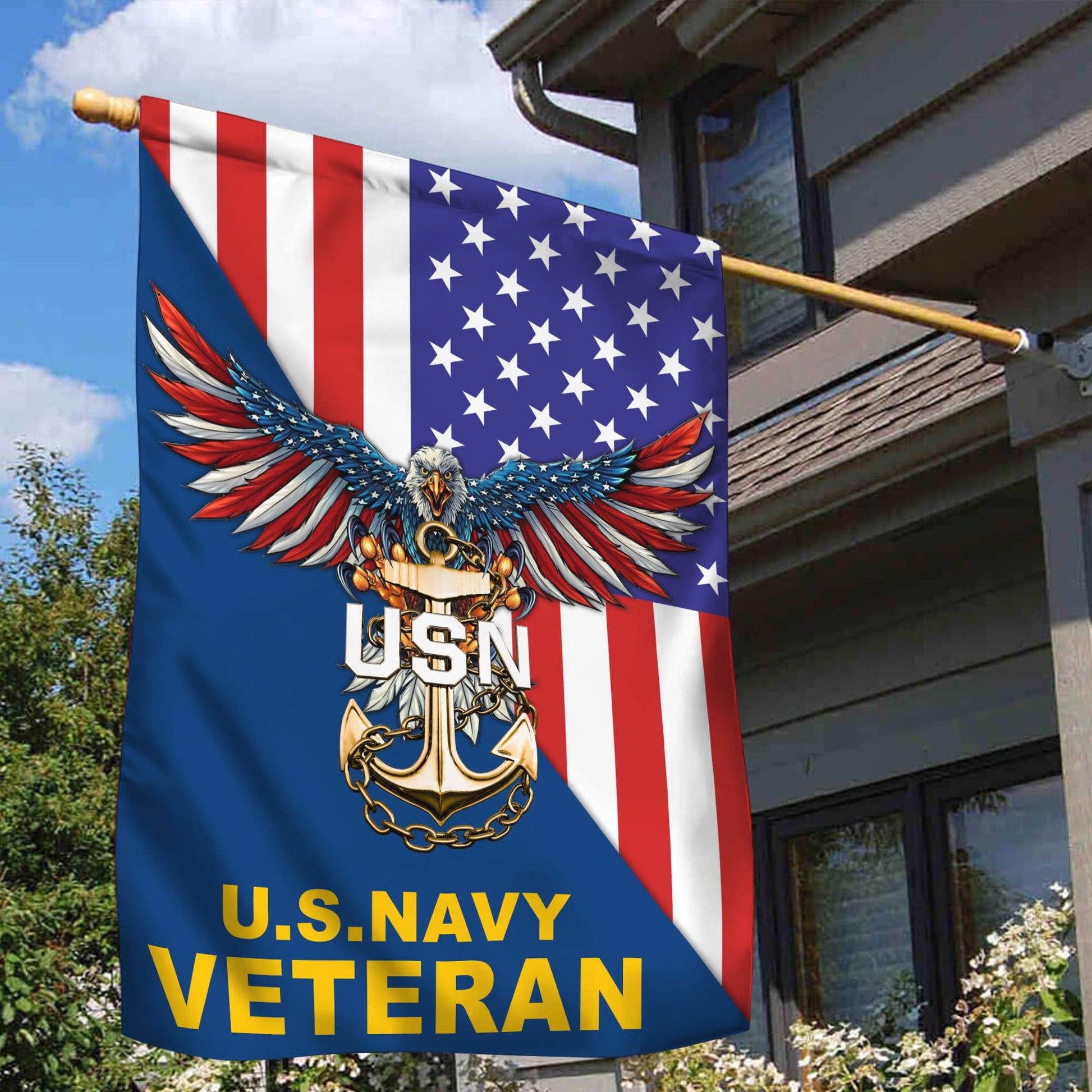 US Navy Garden Flag - House Flag, Gift For Navy Veteran VPVC100702