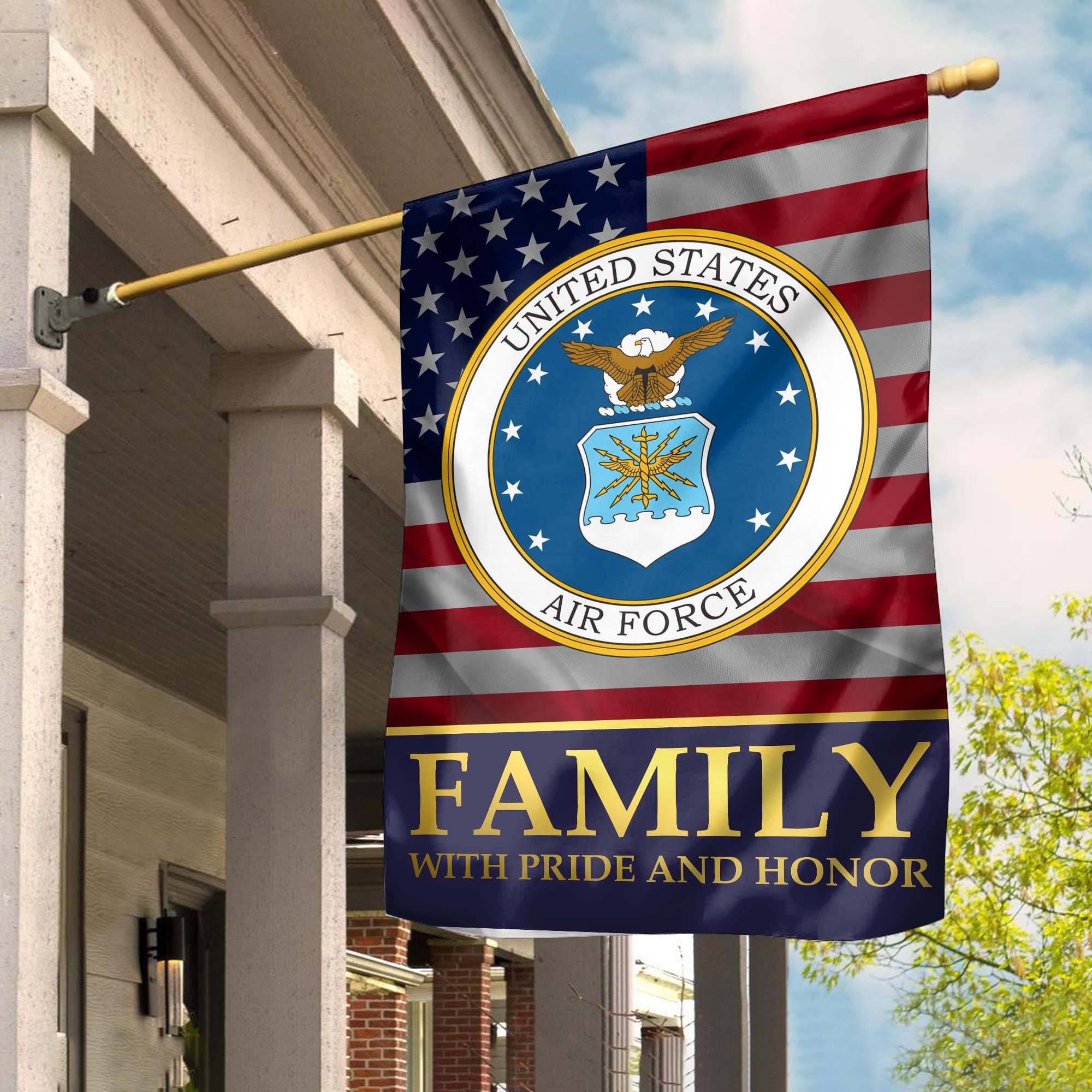 USAF Garden Flag - House Flag, Air Force Family With Pride And Honor VPVC100904