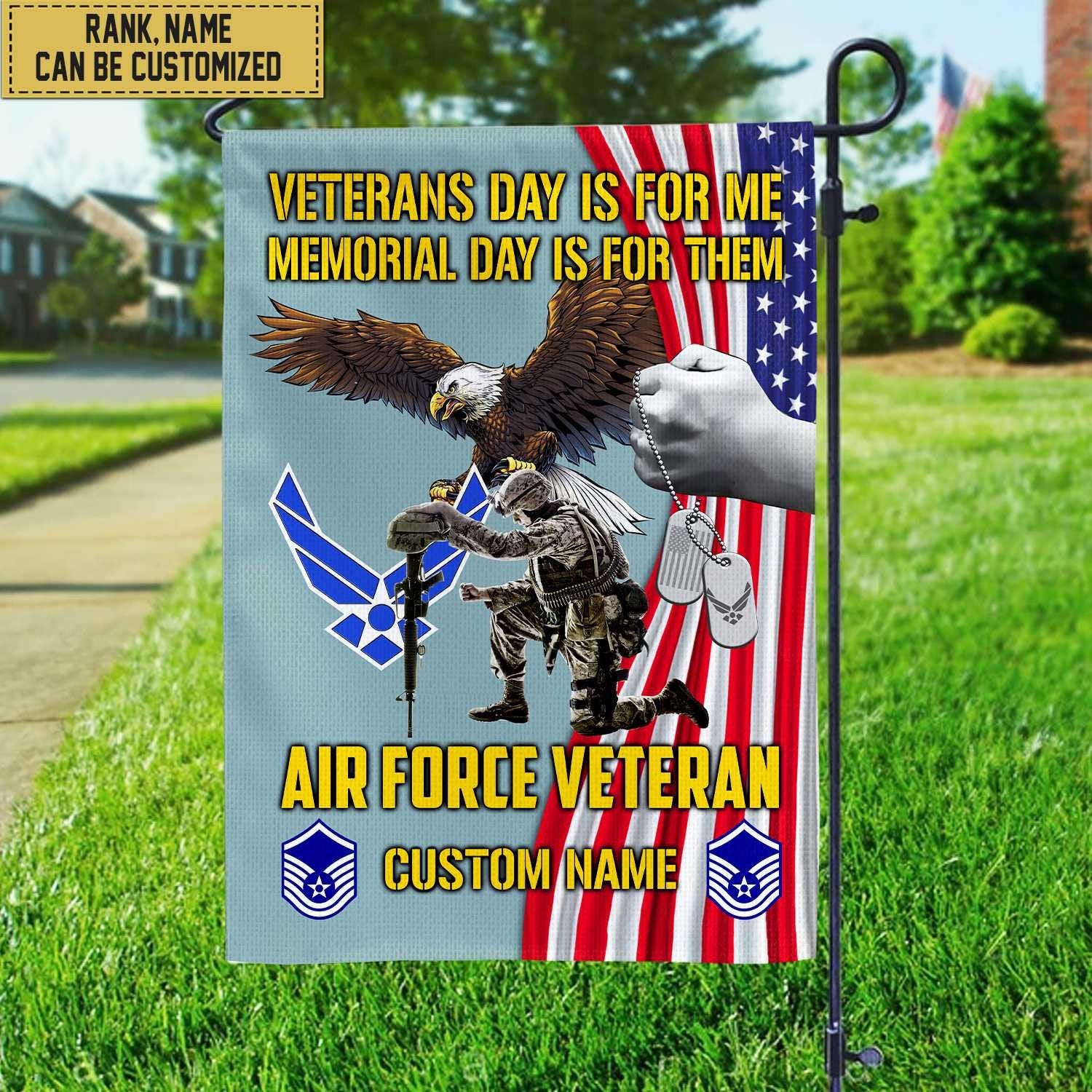 Customized USAF American Flag, Patriotic Flag, Gift For Air Force Veteran, Garden Flag - House Flag VPVC102004