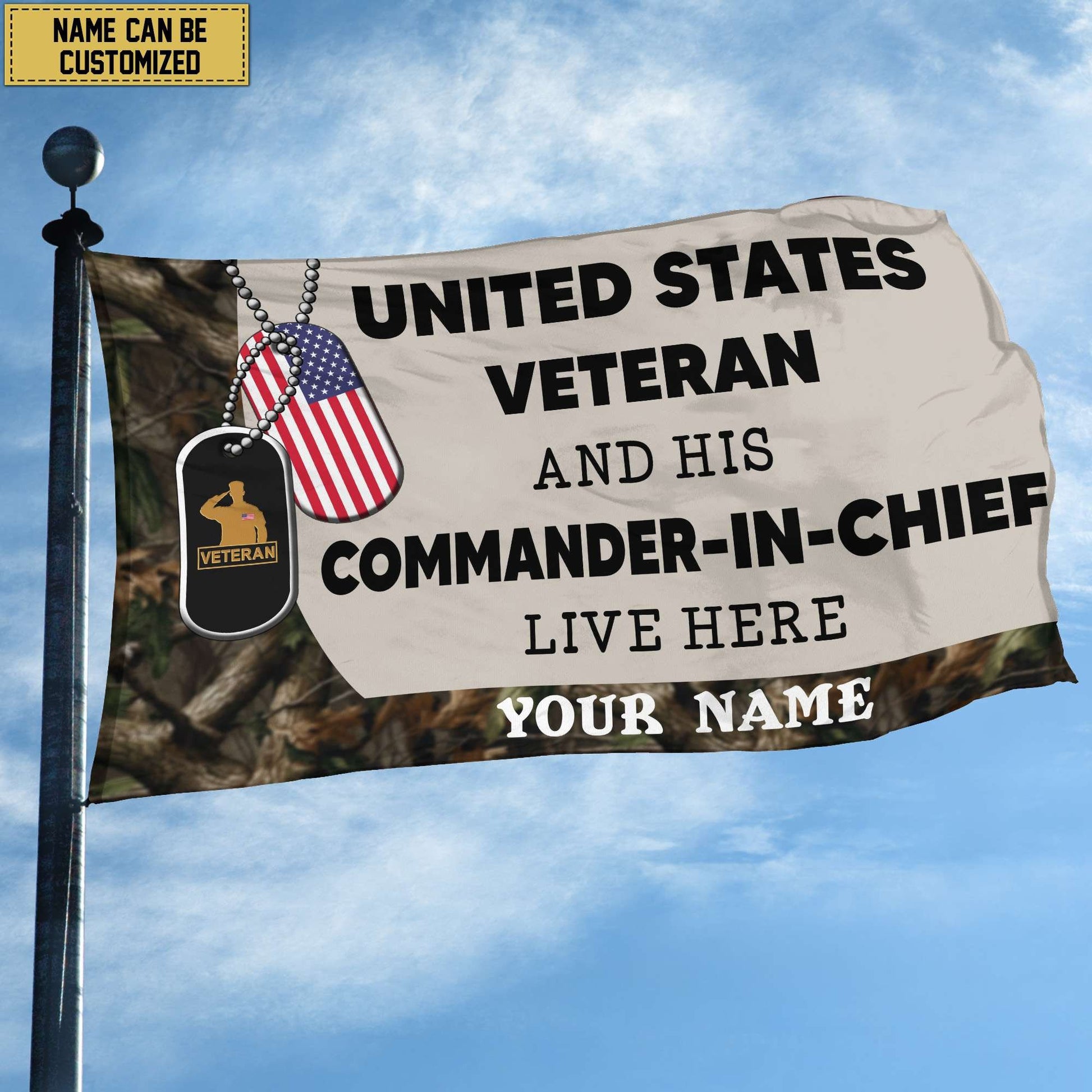 US Veteran Personalized American Flag, Gift For US Veteran , US Veteran Grommet Flag, Garden Flag, House Flag VPVC103007