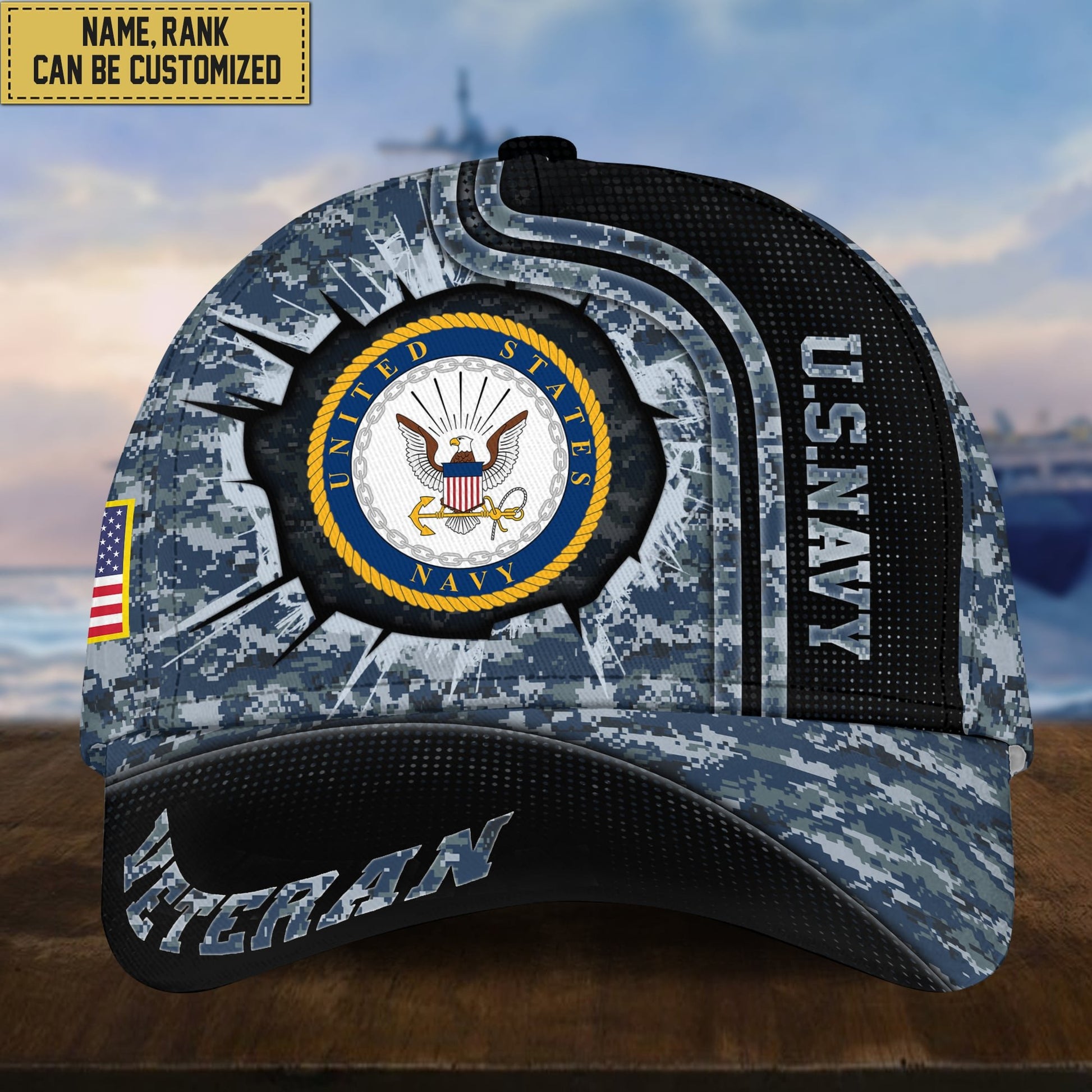 Personalized US Navy Hat - Custom Name, Rank, Gift For US Veteran VPVC002002
