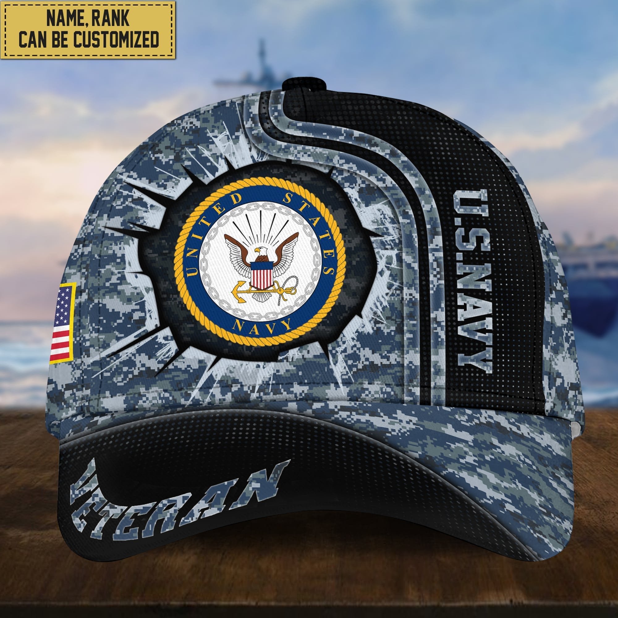 Personalized US Navy Hat - Custom Name, Rank, Gift For US Veteran VPVC002002