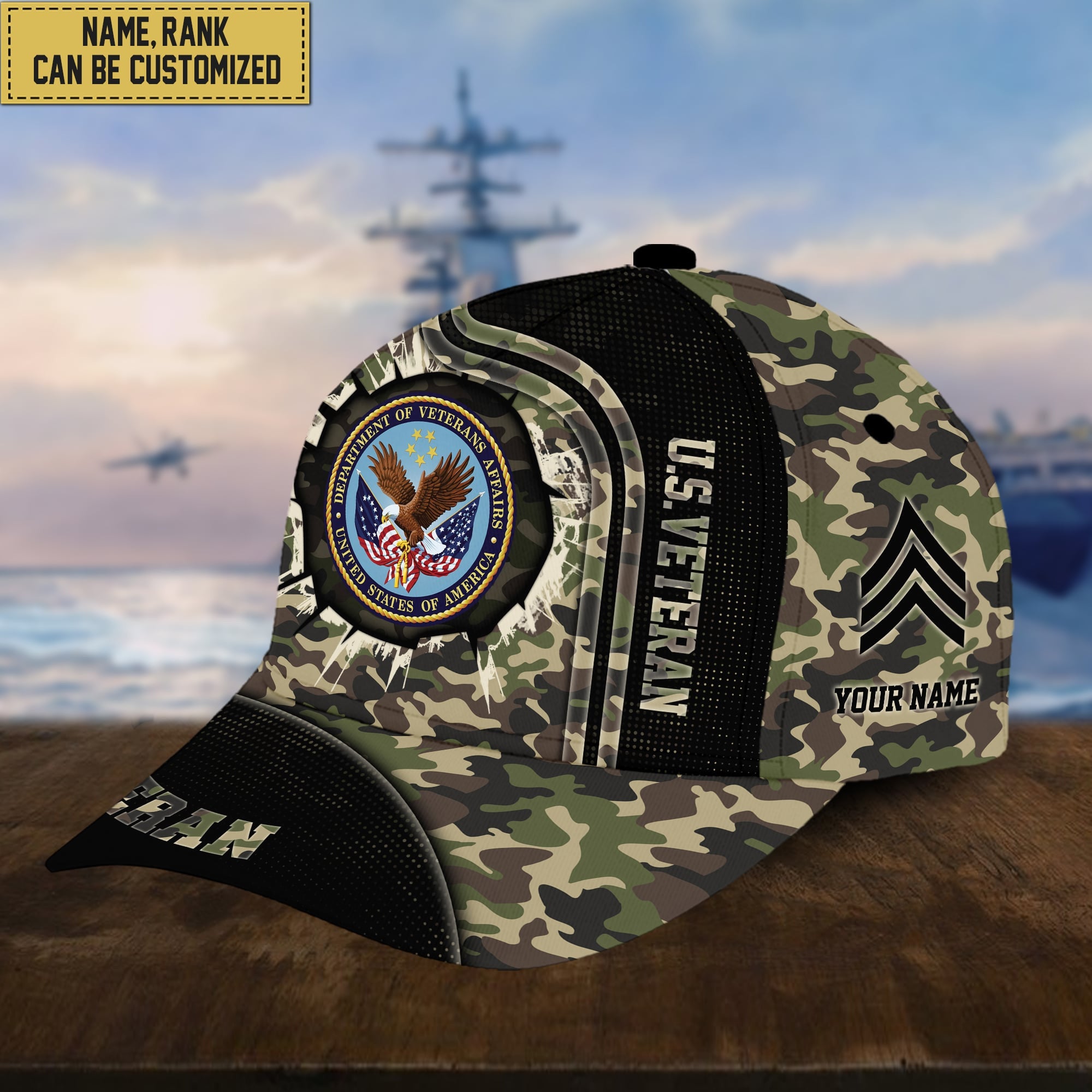 Personalized US Veteran Hat - Custom Name, Rank, Gift For US Veteran, Cap VPVC002007
