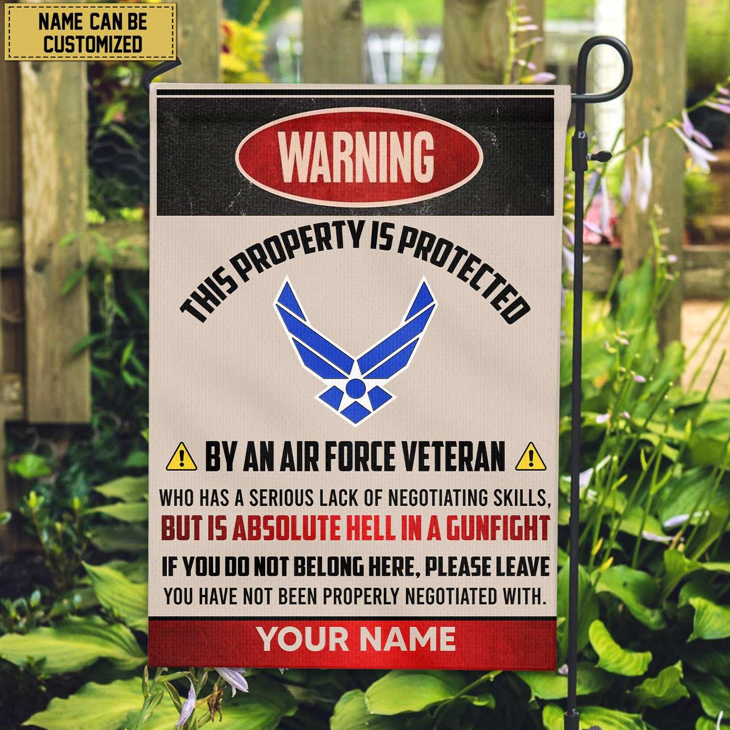 USAF Veteran Custom Name American Flag, Gift For Air Force Veteran Garden Flag - House Flag VPVC103104