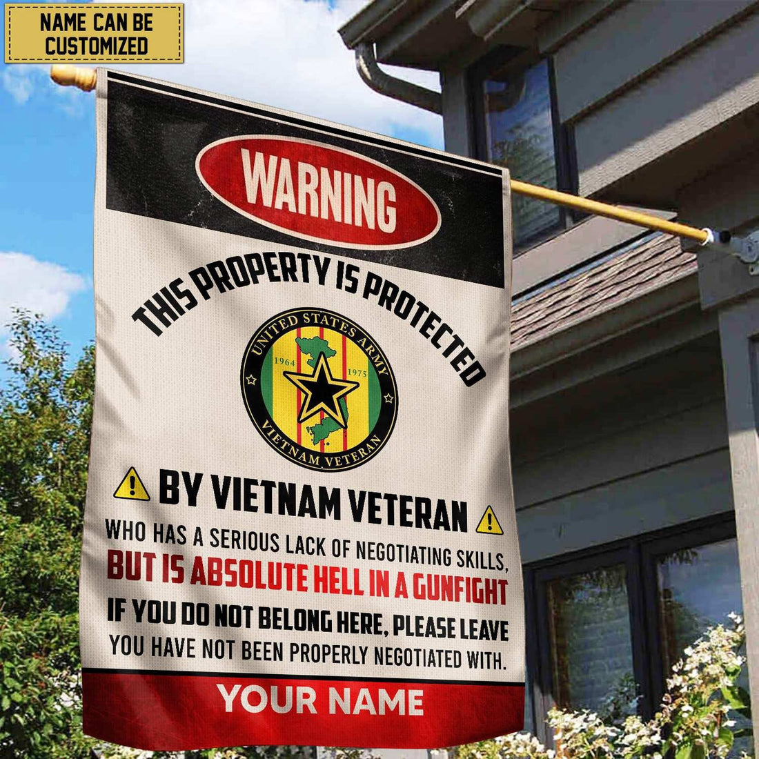Vietnam Veteran Custom Name American Flag, Gift For Vietnam Veteran Garden Flag - House Flag VPVC103106
