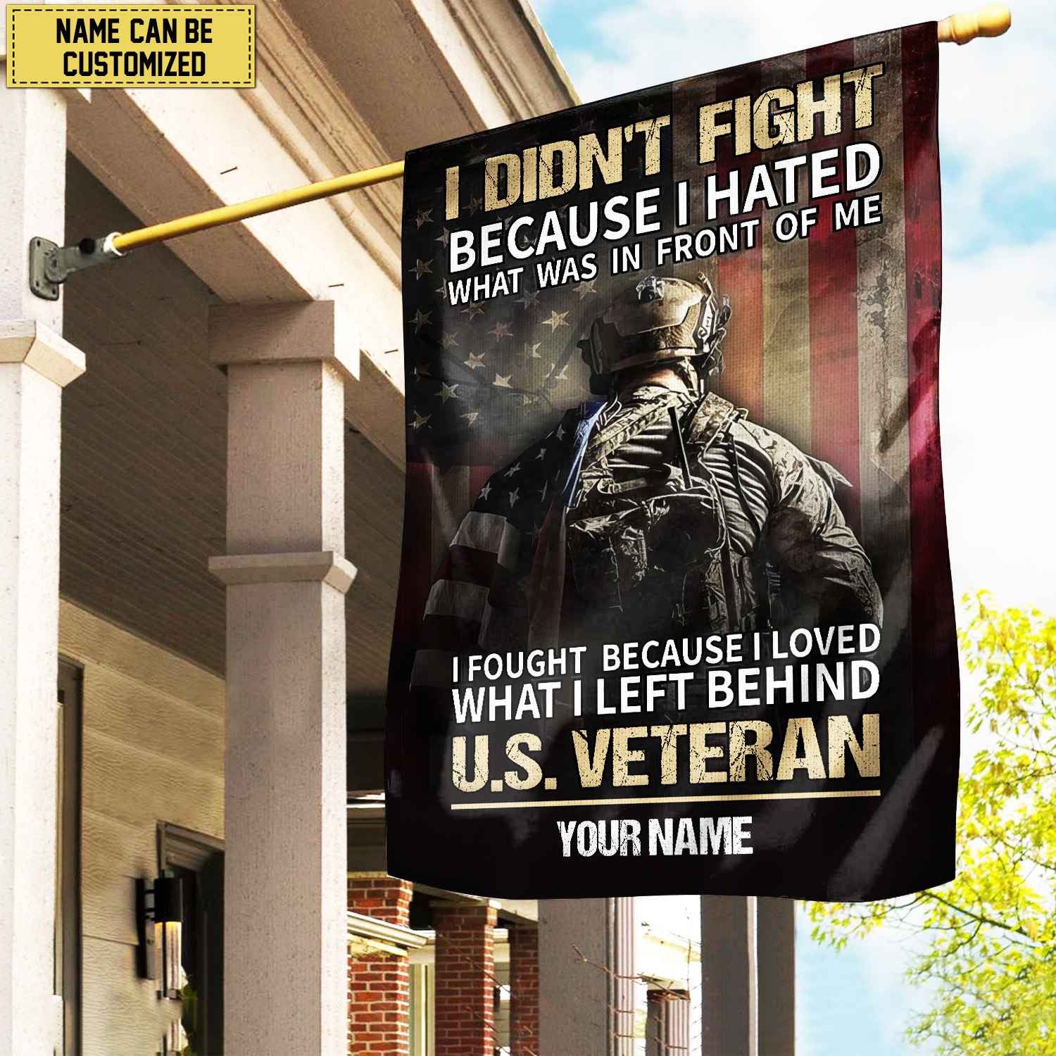 US Veteran Custom Name American Flag, Gift For US Veteran Garden Flag - House Flag VPVC103201