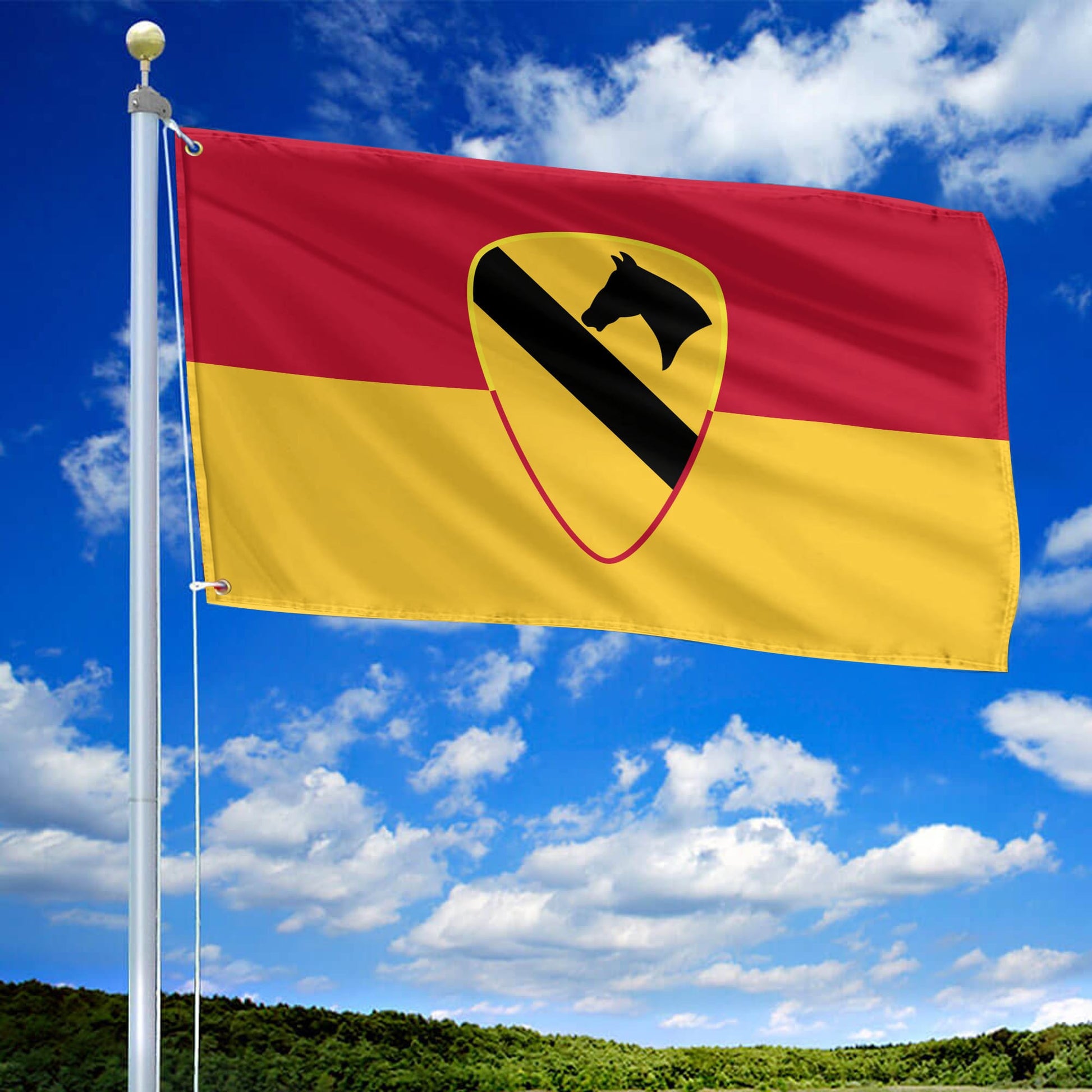 US Army 1st Cavalry Division Veteran Personalized American Flag, Gift For US Military Veteran, US Veteran Grommet Flag, Garden Flag, House Flag VPVC103008