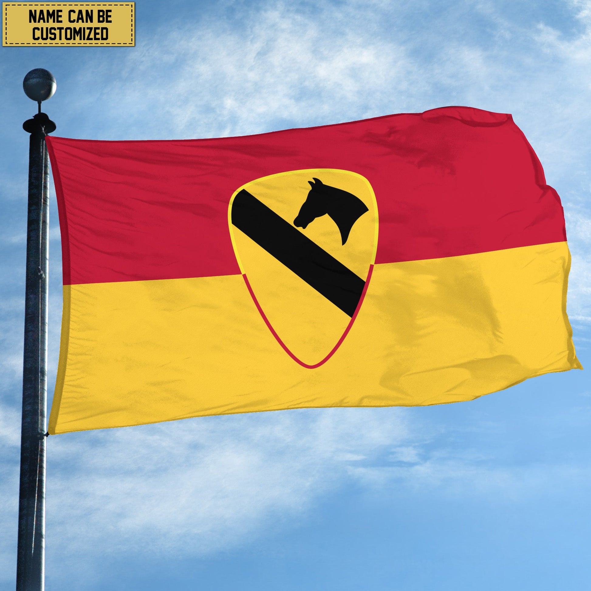 US Army 1st Cavalry Division Veteran Personalized American Flag, Gift For US Military Veteran, US Veteran Grommet Flag, Garden Flag, House Flag VPVC103008