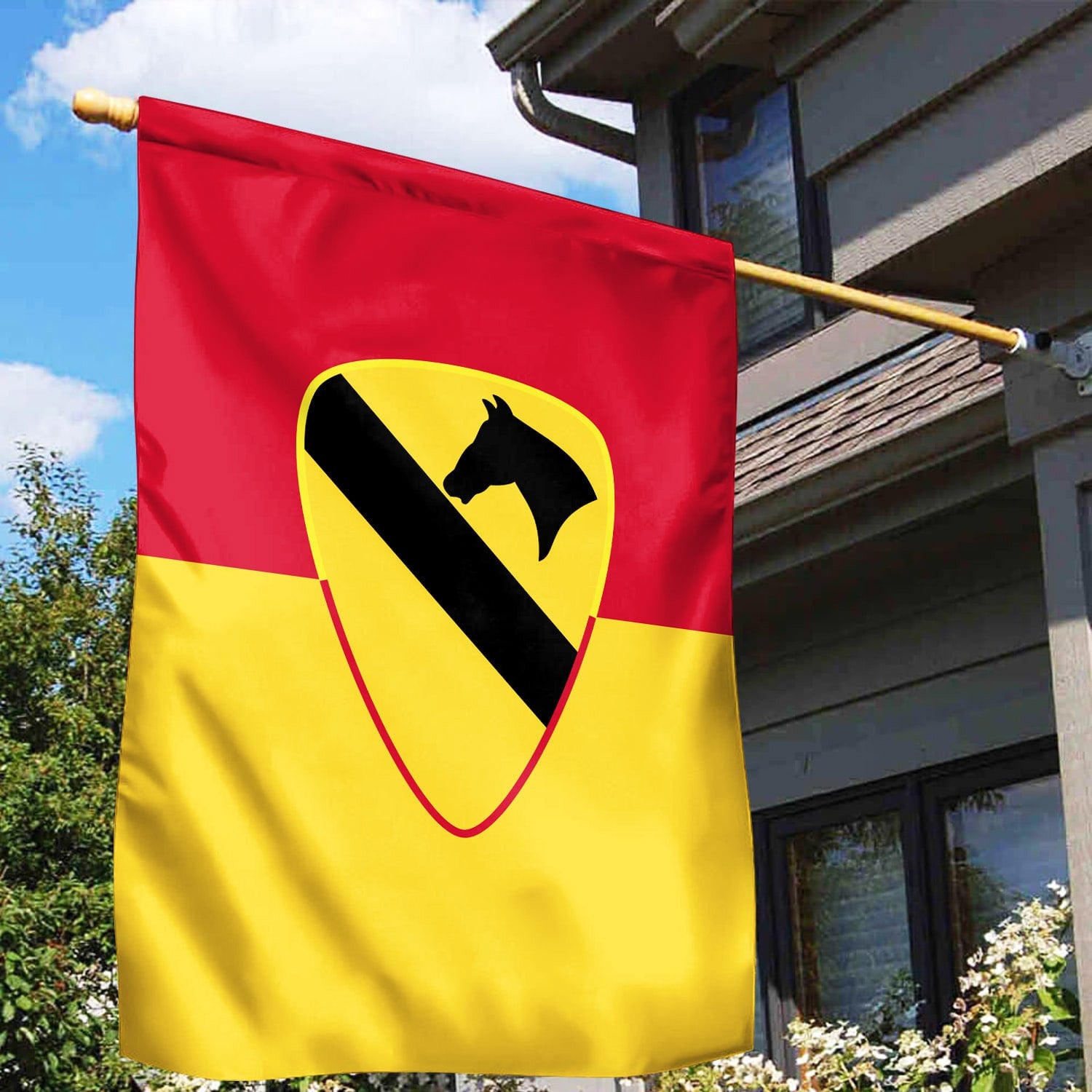 US Army 1st Cavalry Division Veteran Personalized American Flag, Gift For US Military Veteran, US Veteran Grommet Flag, Garden Flag, House Flag VPVC103008