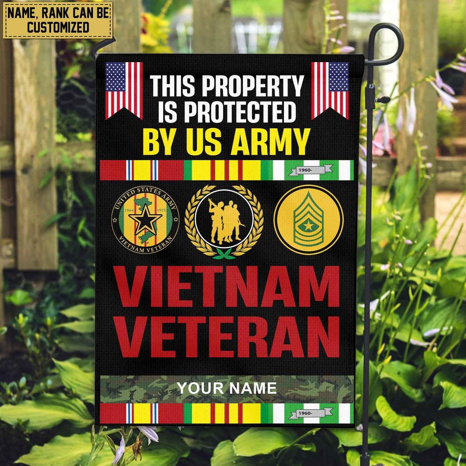 Vietnam Veteran Personalized American Flag, Gift For Vn Veteran, US Veteran Grommet Flag, Garden Flag, House Flag VPVC103606