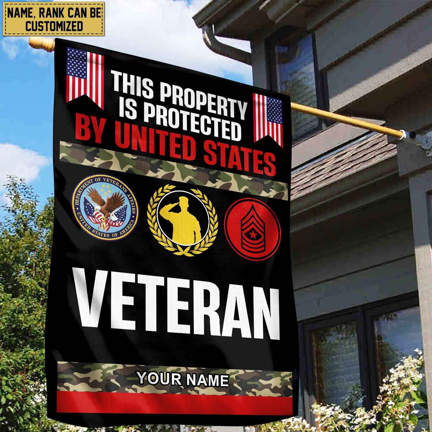US Veteran Personalized American Flag, Gift For US Veteran, US Veteran Grommet Flag, Garden Flag, House Flag VPVC103607