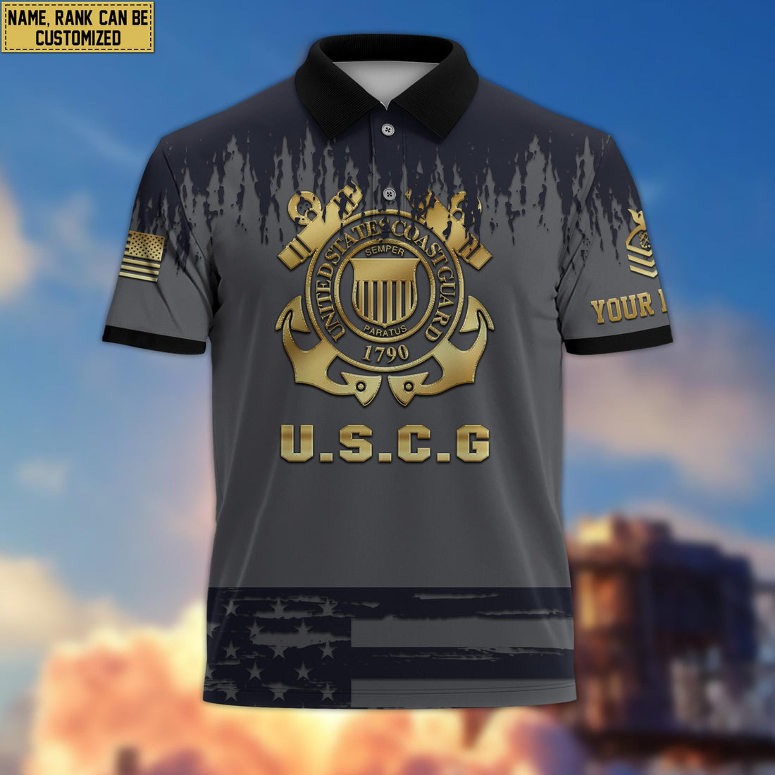 USCG Personalized Short Sleeve Polo Shirt For Men, Veteran's Day Gift For Coast Guard Veteran VPVC200105