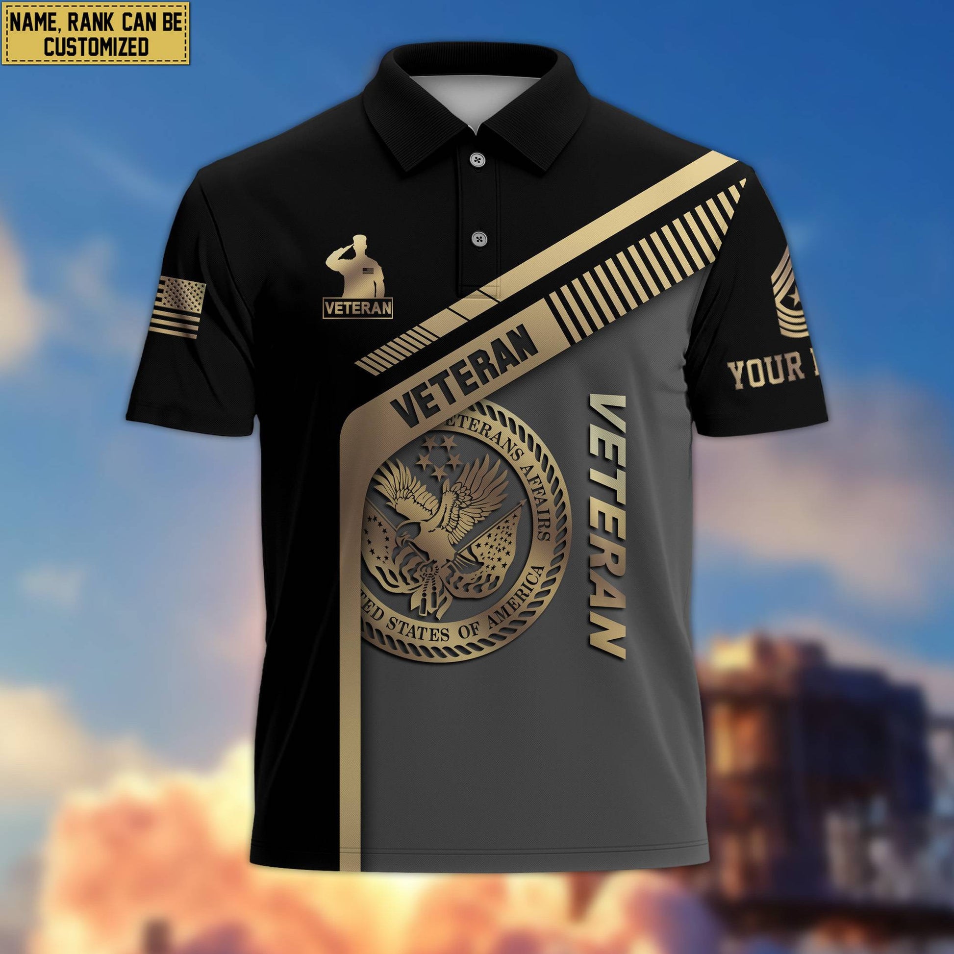 US Veteran Personalized Short Sleeve Polo Shirt, Gift For Veteran VPVC200207