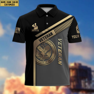 US Veteran Personalized Short Sleeve Polo Shirt, Gift For Veteran VPVC200207