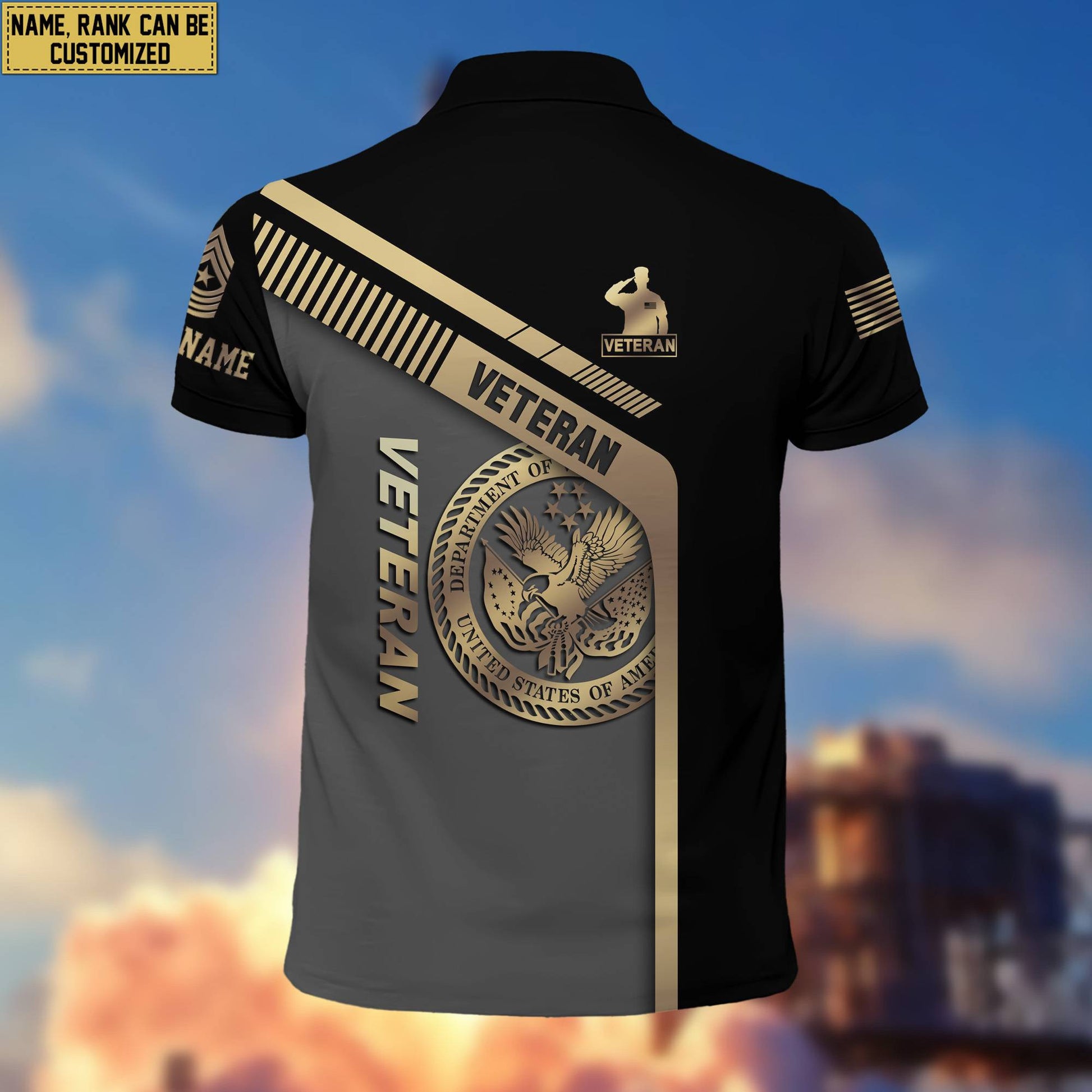 US Veteran Personalized Short Sleeve Polo Shirt, Gift For Veteran VPVC200207