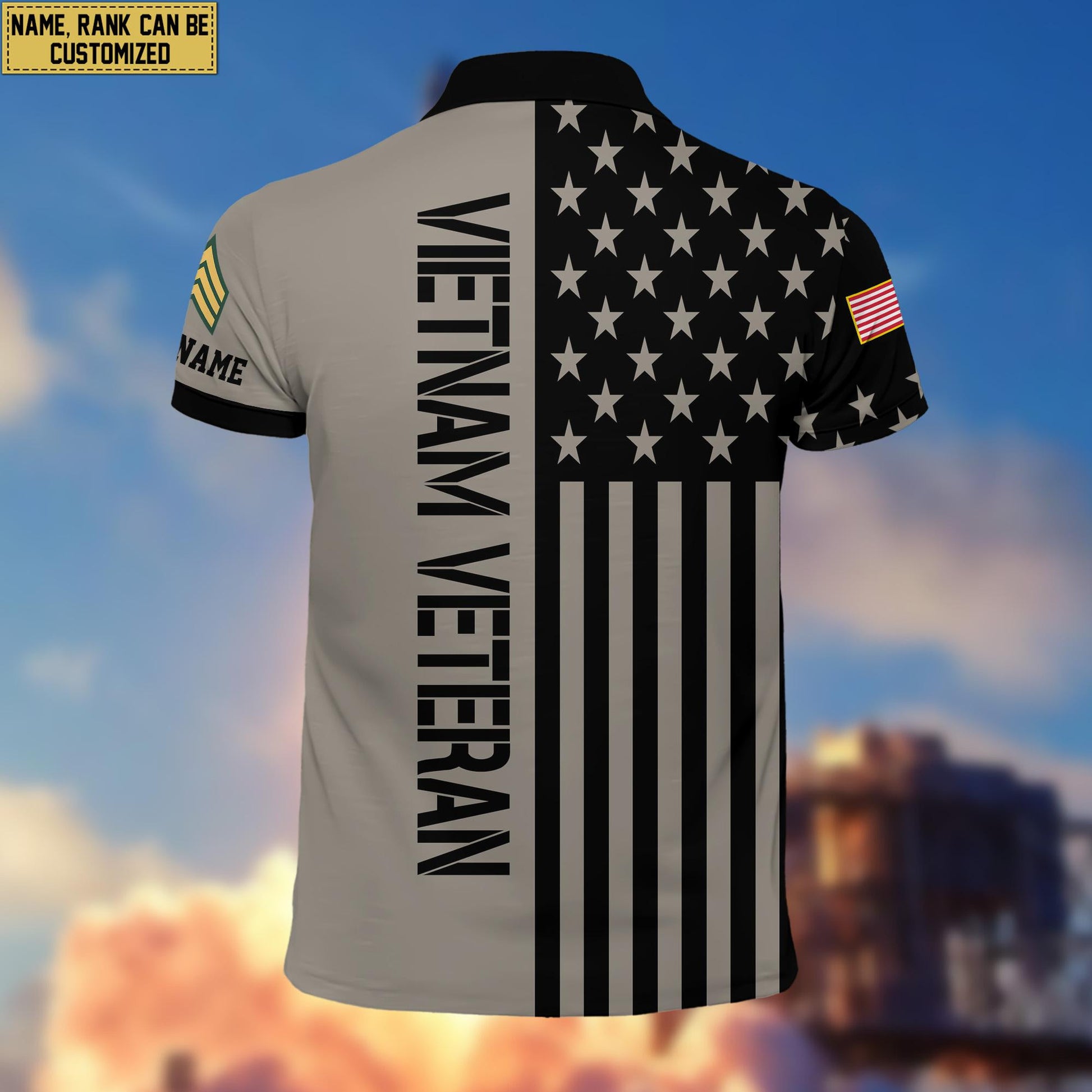 Vietnam Veteran Polo Shirt, Custom Name, Rank Gift For Vietnam Veteran VPVC200606