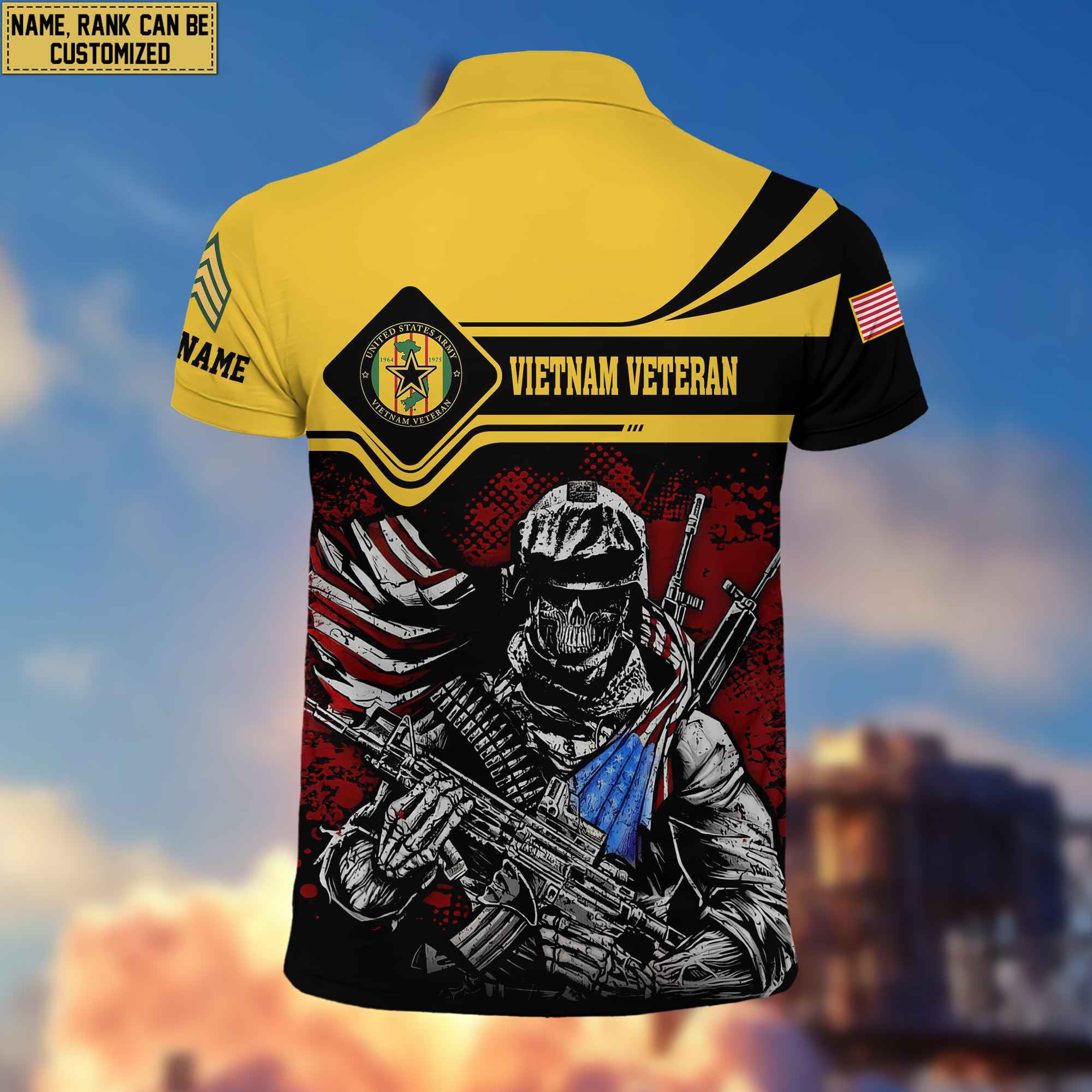 Vietnam Veteran Polo Shirt, Custom Name, Rank For Vietnam Veteran VPVC200706