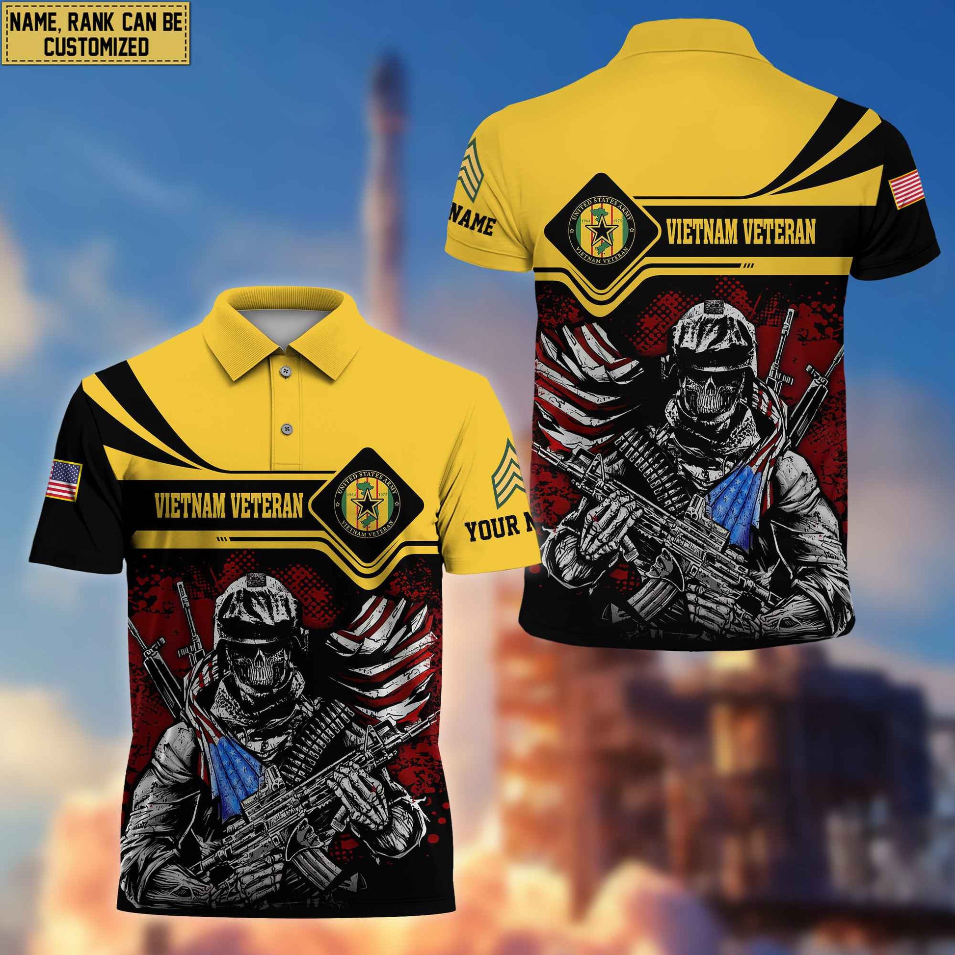 Vietnam Veteran Polo Shirt, Custom Name, Rank For Vietnam Veteran VPVC200706