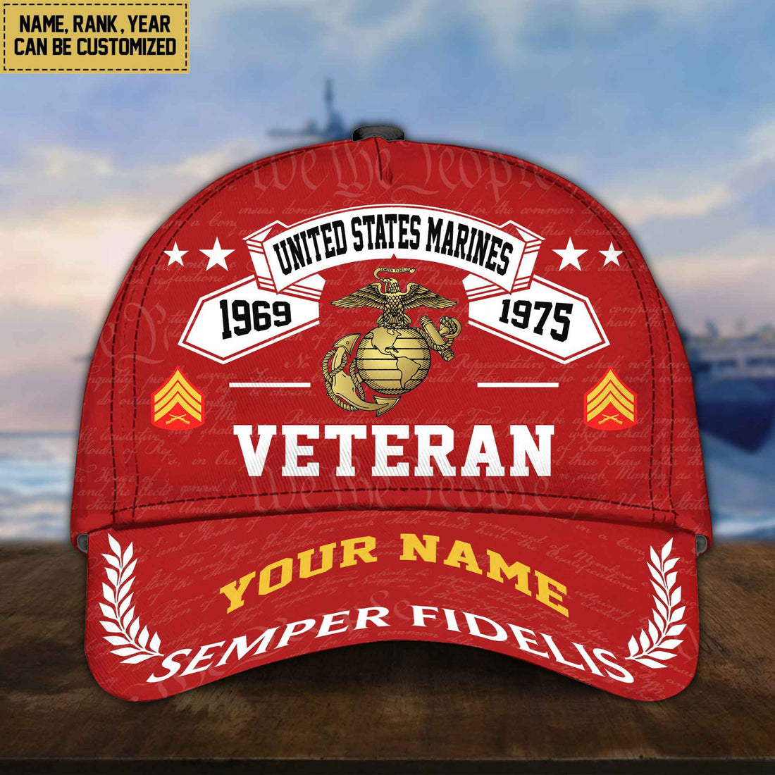 Personalized USMC Hat - Custom Name, Rank, Gift For US Marine Veteran - Cap VPVC002103