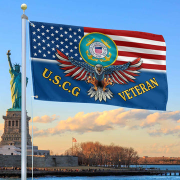 Unique U.S.C.G Veteran Grommet Flag, Gift For Coast Guard Veteran VPVC104605