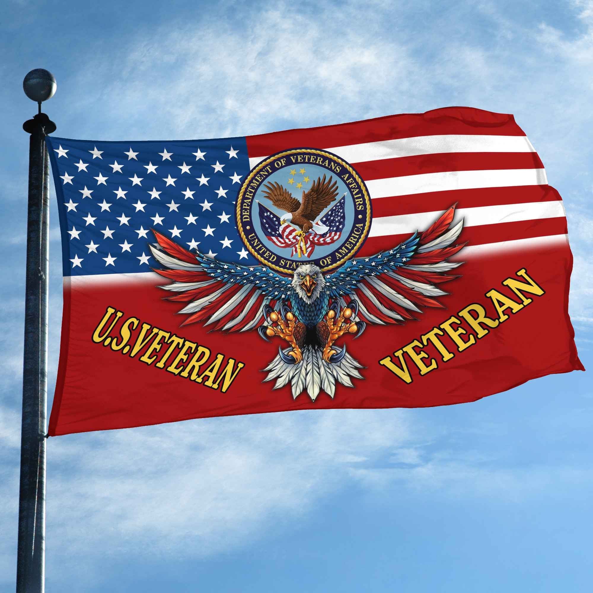 Unique US Veteran Grommet Flag, Gift For US Veteran VPVC104607