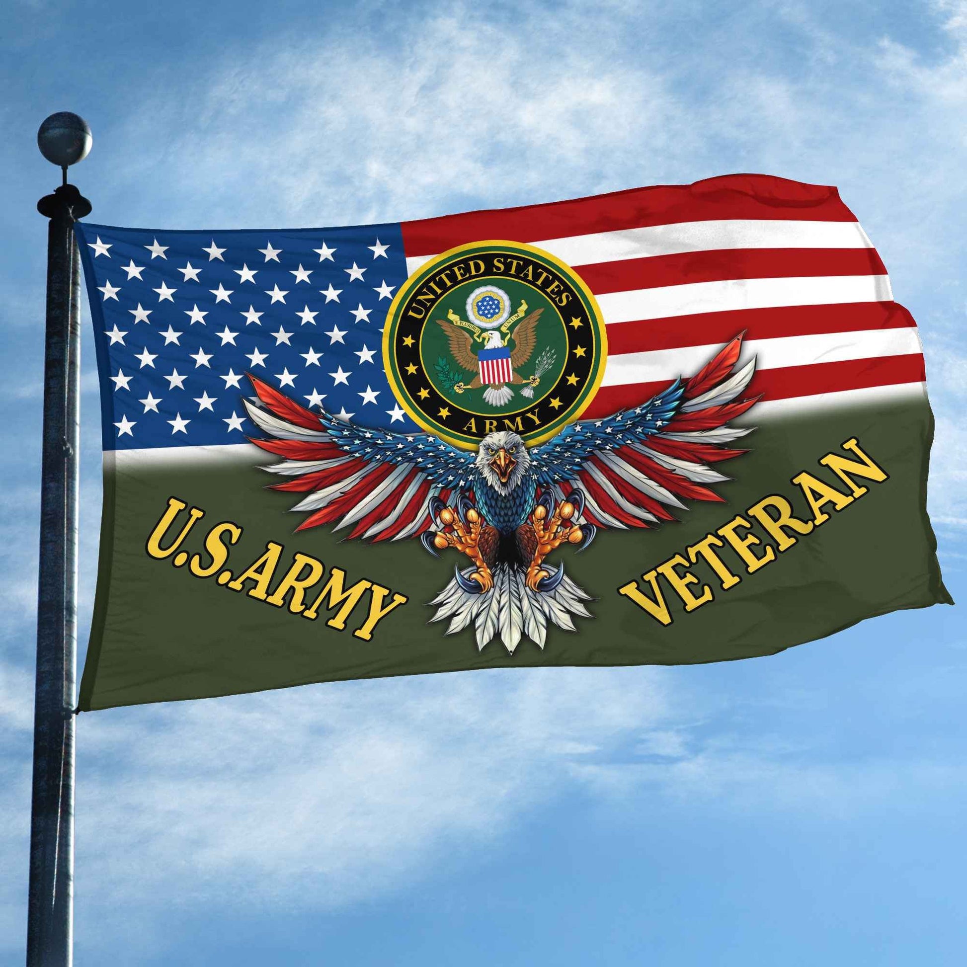 Unique U.S Army Grommet Flag, Gift For Army Veteran VPVC104601