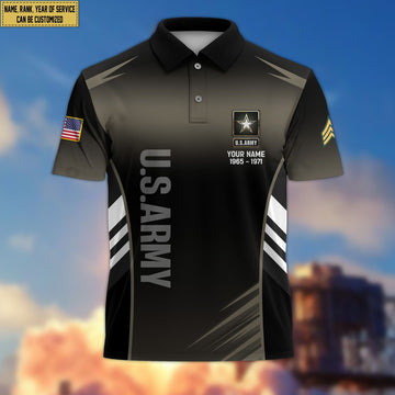 US Army Polo Shirt, Gift for Grandpa Dad Husband, Gift for Army Veteran VPVC200901