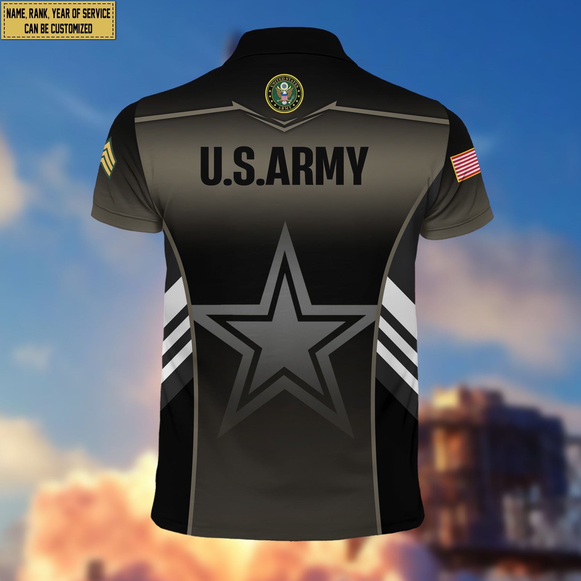 US Army Polo Shirt, Gift for Grandpa Dad Husband, Gift for Army Veteran VPVC200901