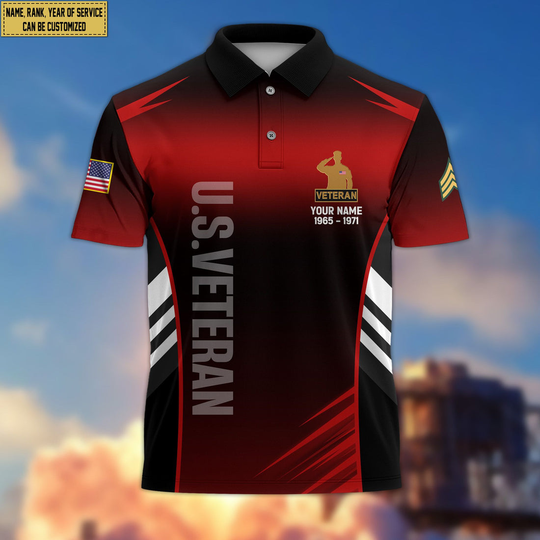 US Veteran Polo Shirt, Gift for Grandpa Dad Husband, Gift for US Veteran VPVC200907