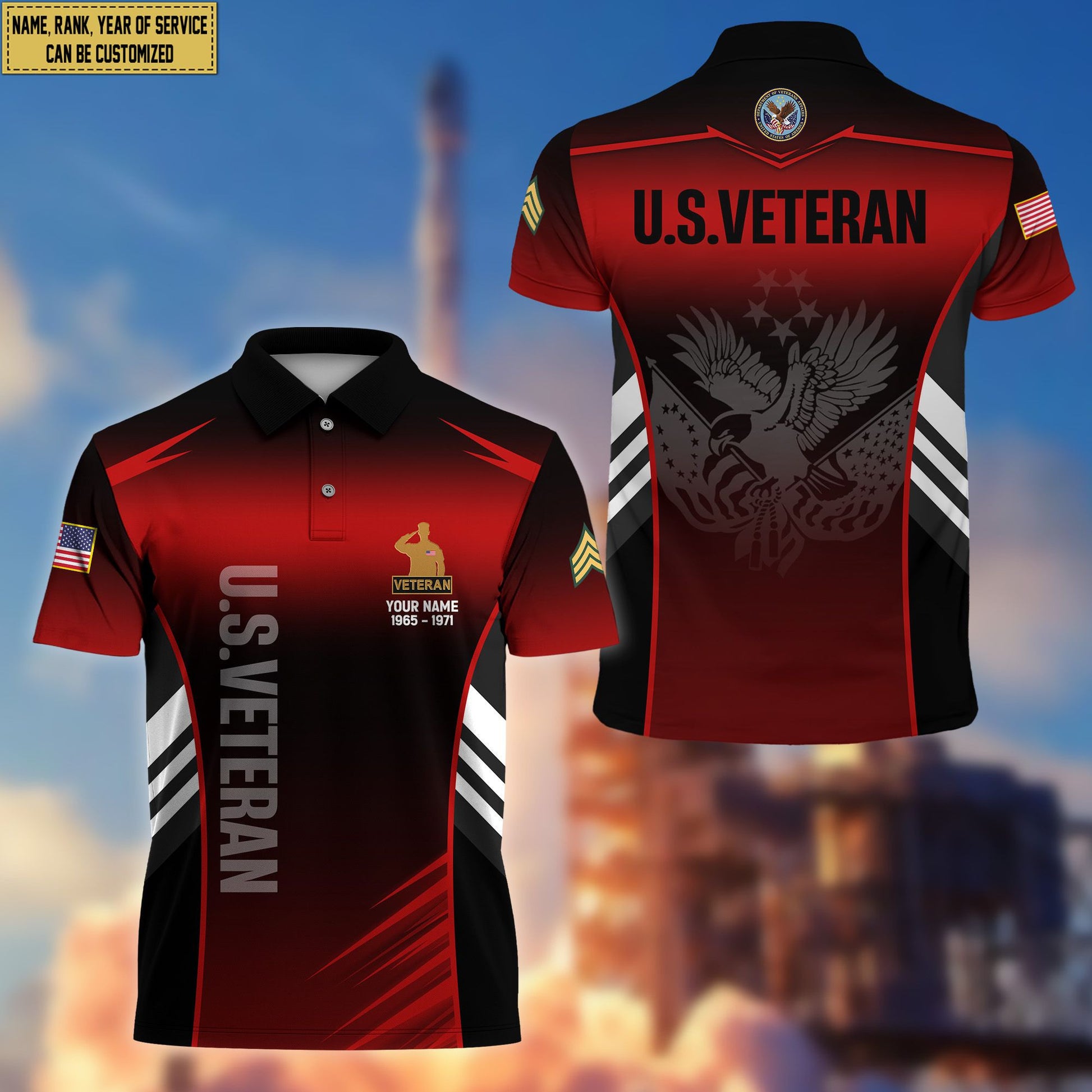 US Veteran Polo Shirt, Gift for Grandpa Dad Husband, Gift for US Veteran VPVC200907
