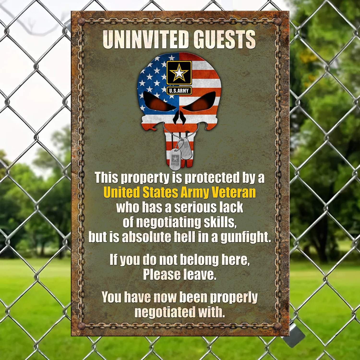 Premium US Veterans Metal Sign APVC040602