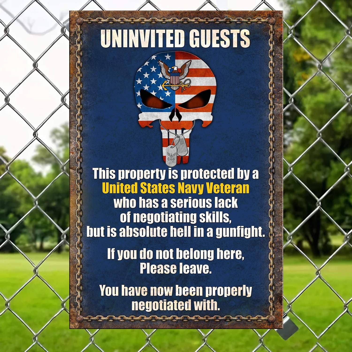 Premium US Veterans Metal Sign APVC040602